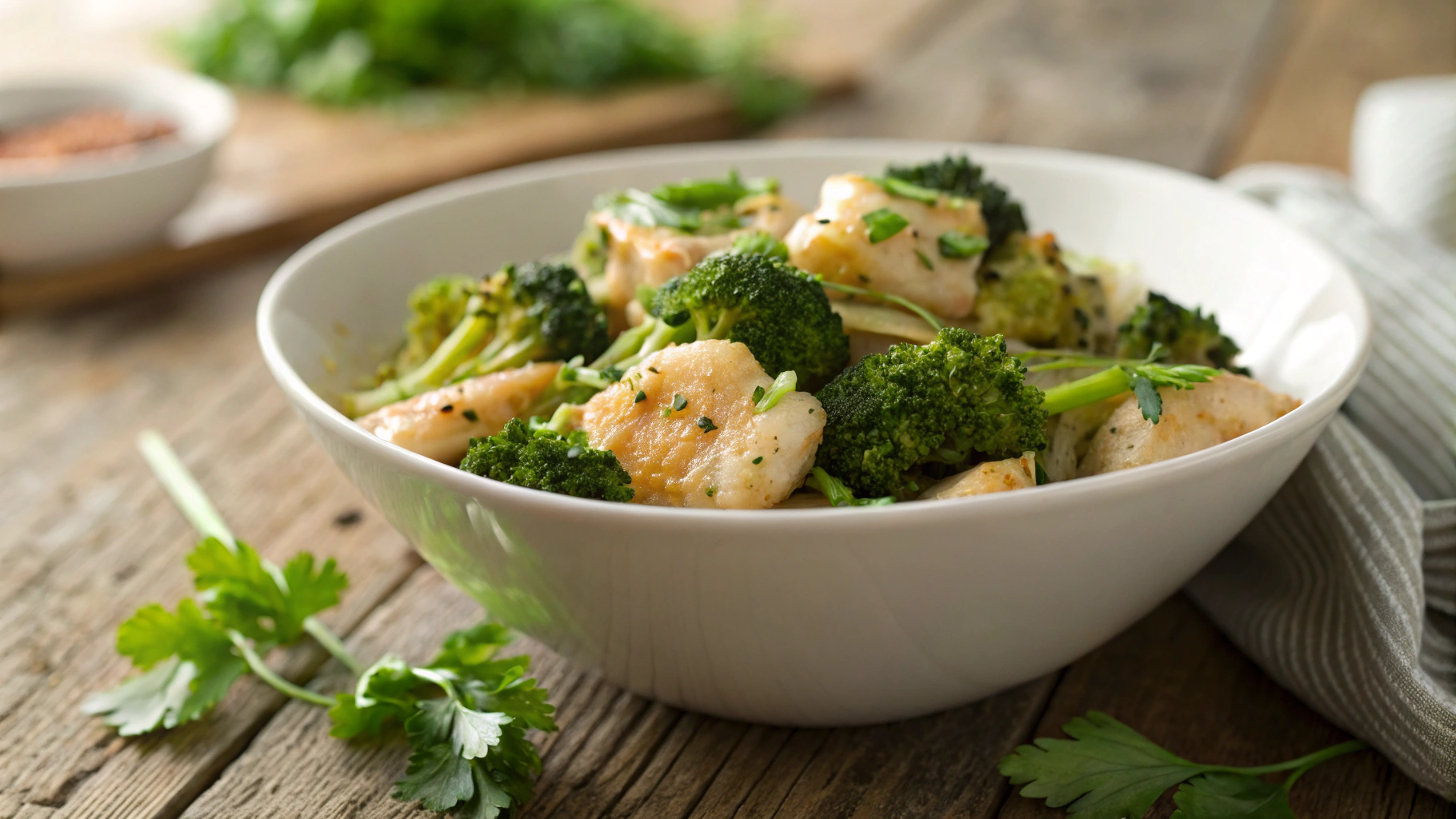 Low Carb Chicken Scampi Skillet W Broccoli