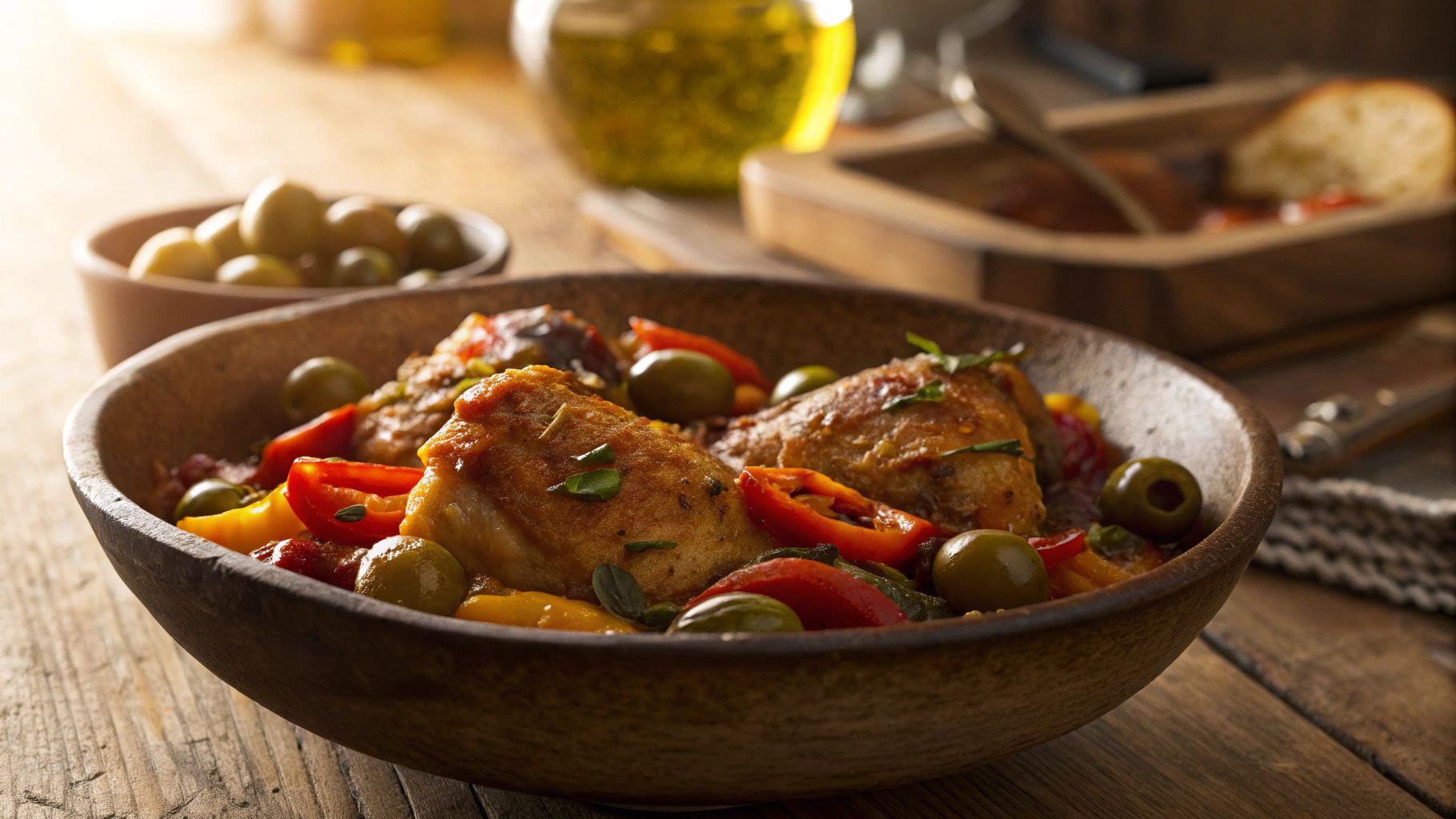 Keto Chicken Thighs with Peppers and Olives