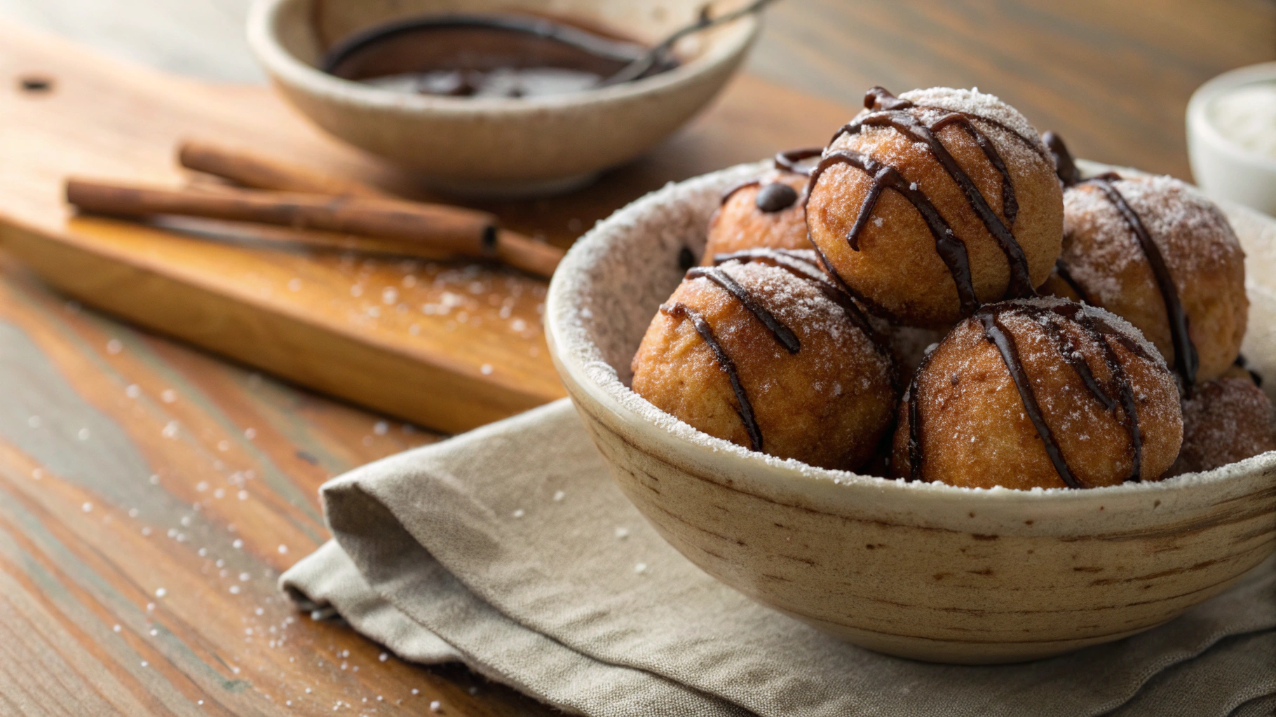 Keto Cinnamon Leche Air Fryer Donut Holes