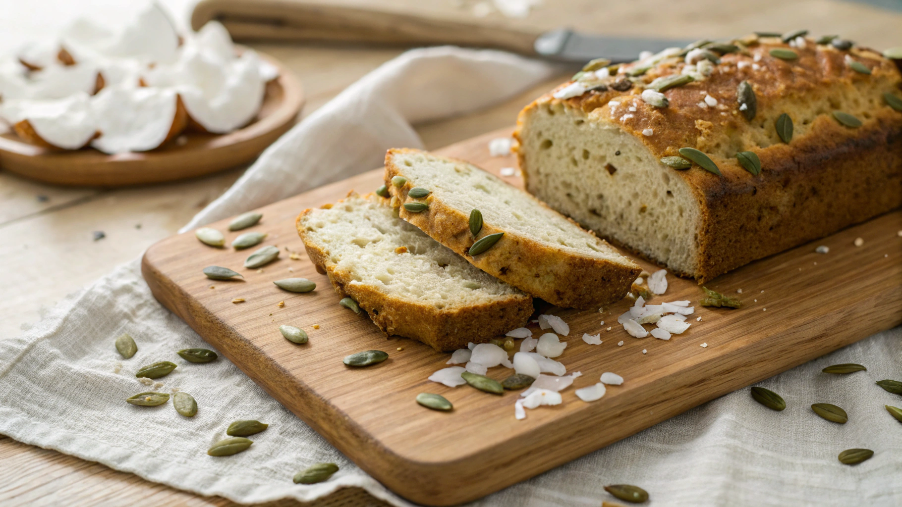 Low Carb Coconut Pepita Seed Bread