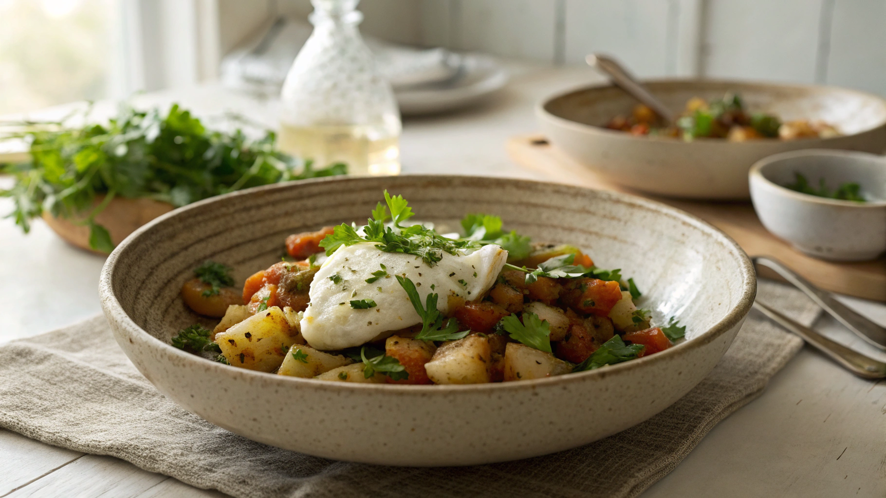 Low Carb Cod, Bacon and Cauliflower Hash