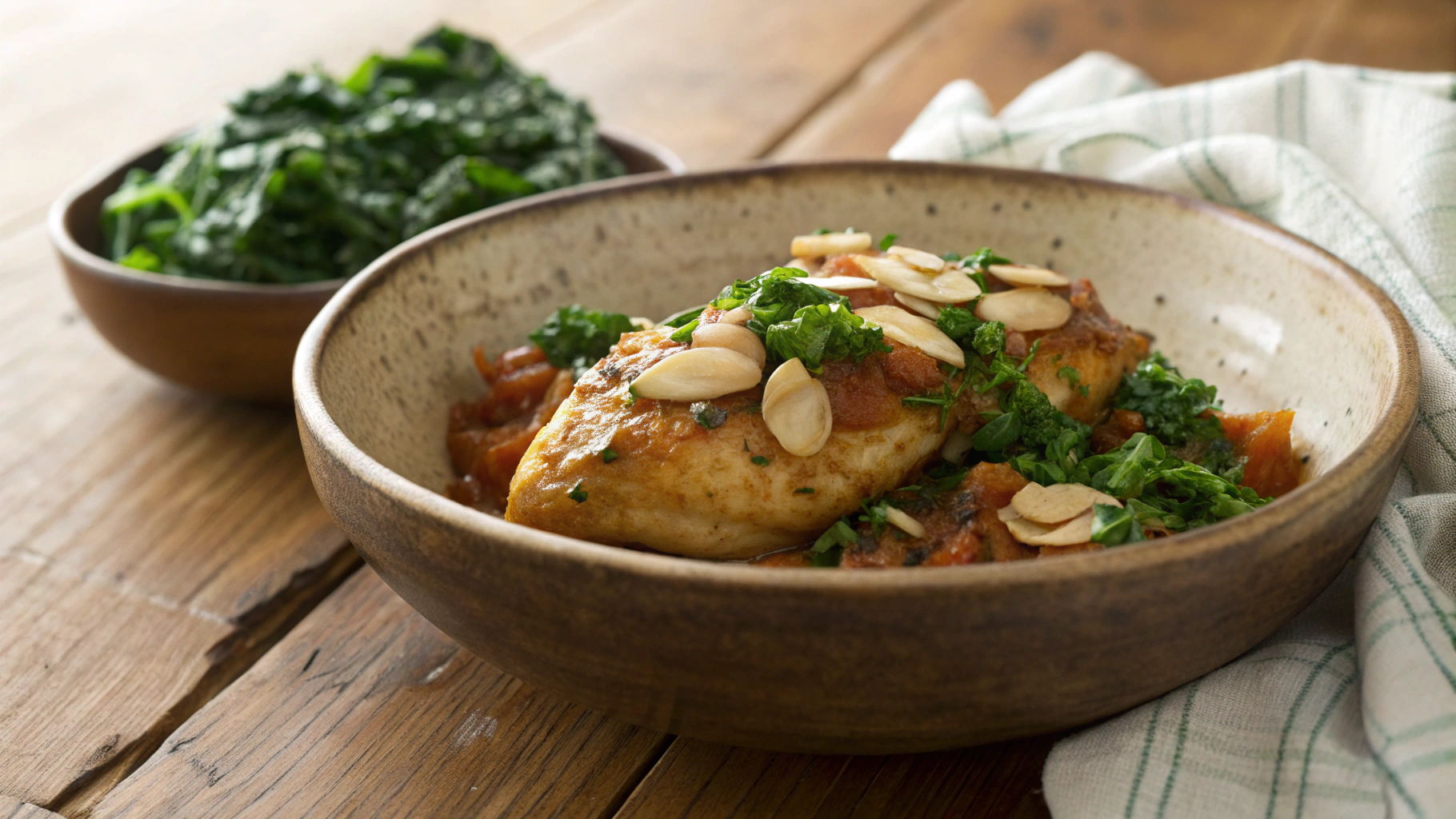 Low Carb Country Captain Chicken w Creamed Spinach