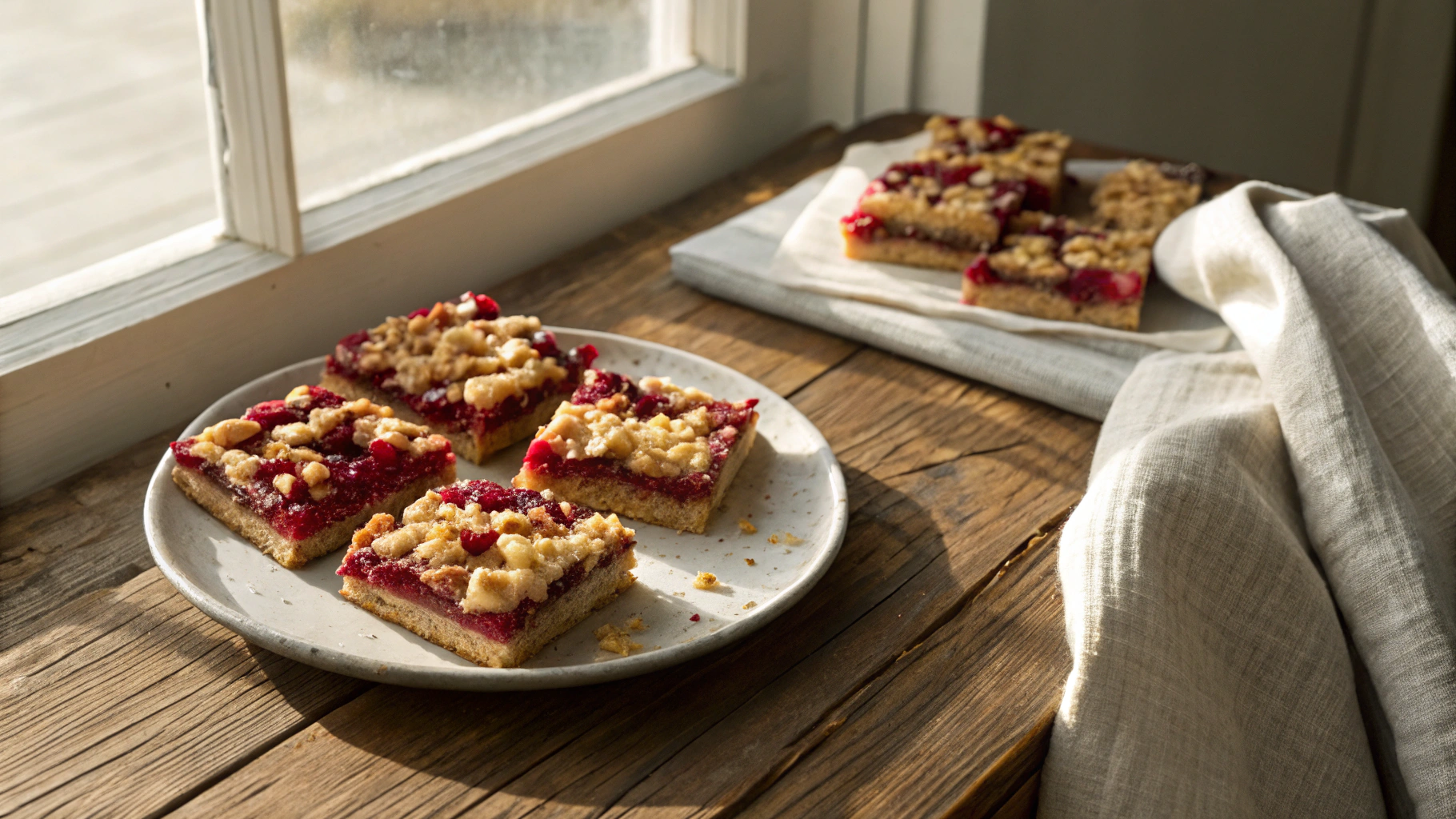 Keto Cranberry Streusel Bars