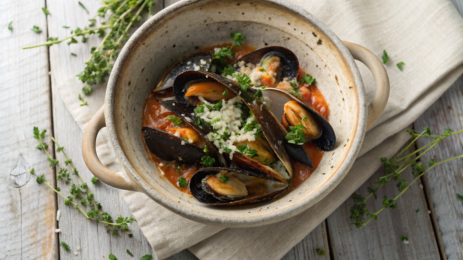 Low Carb Creamy Mussel Pot