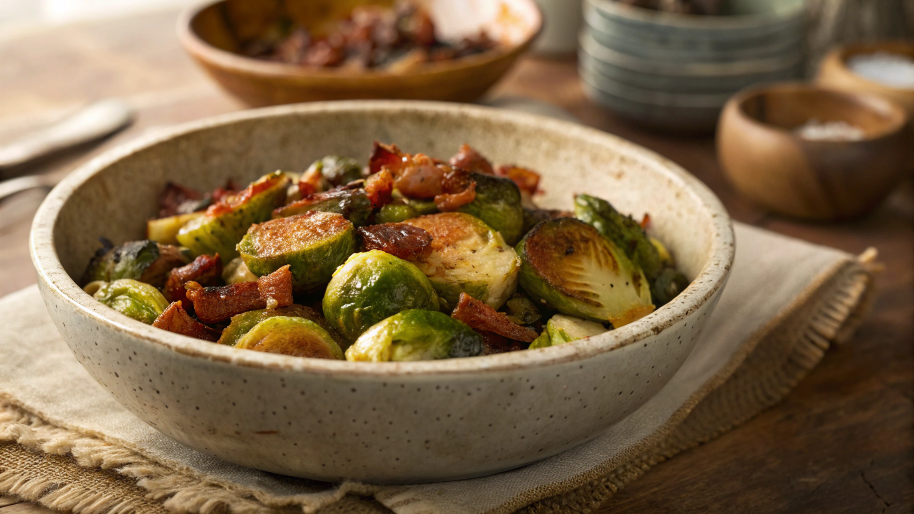 Low Carb Crispy Brussel Sprouts with Bacon