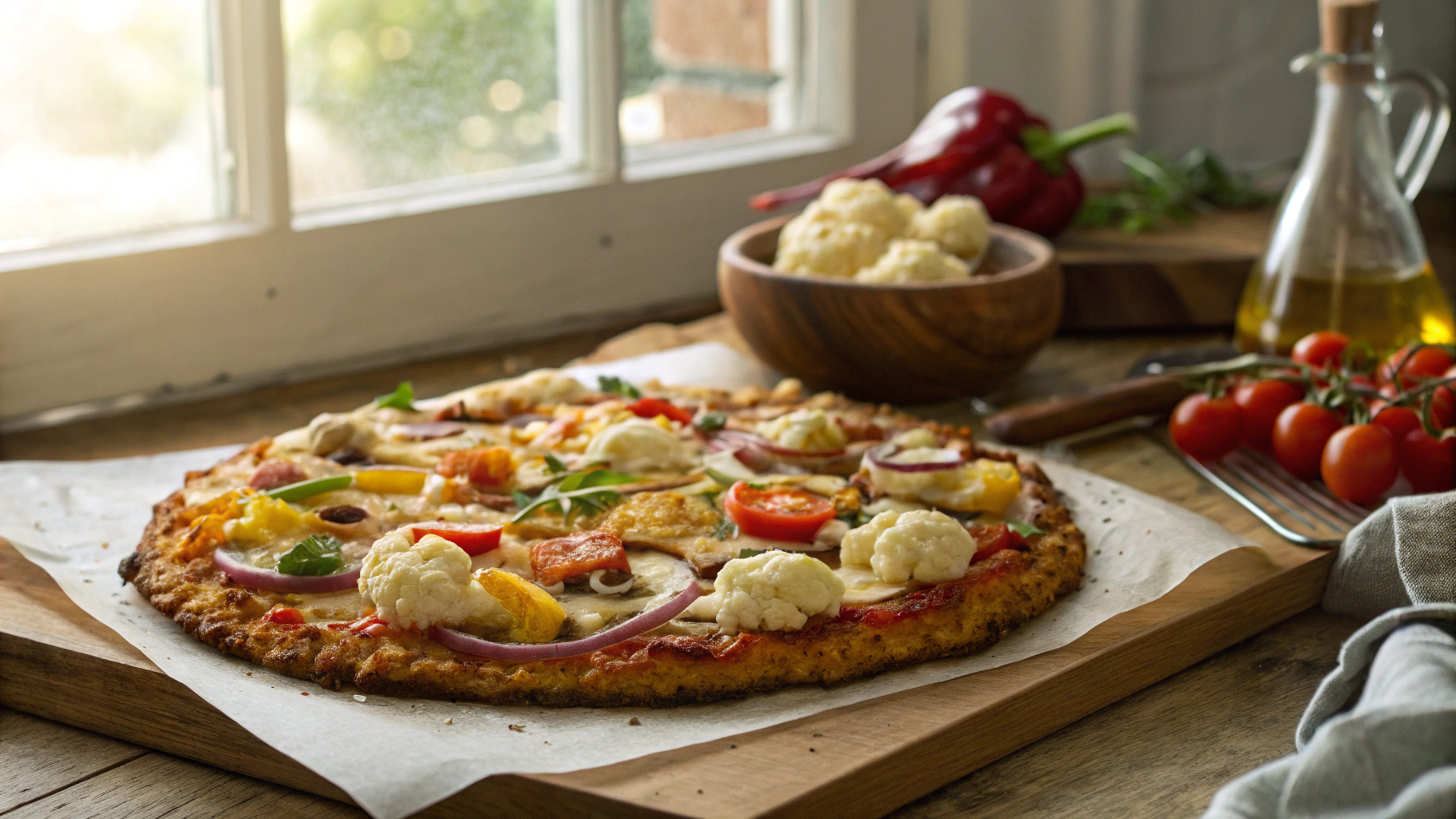 Low Carb Crispy Cauliflower Parmesan Pizza Crust