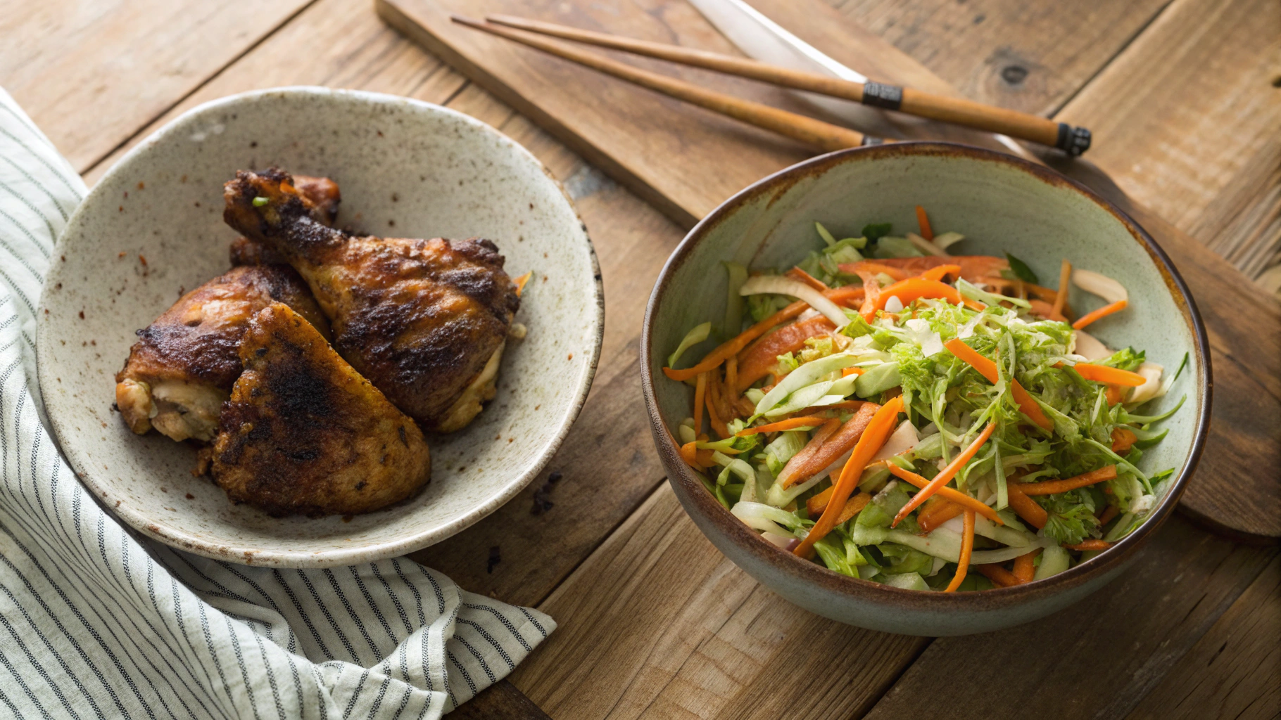 Keto Crispy Five-Spice Chicken Thighs and Hunan Salad