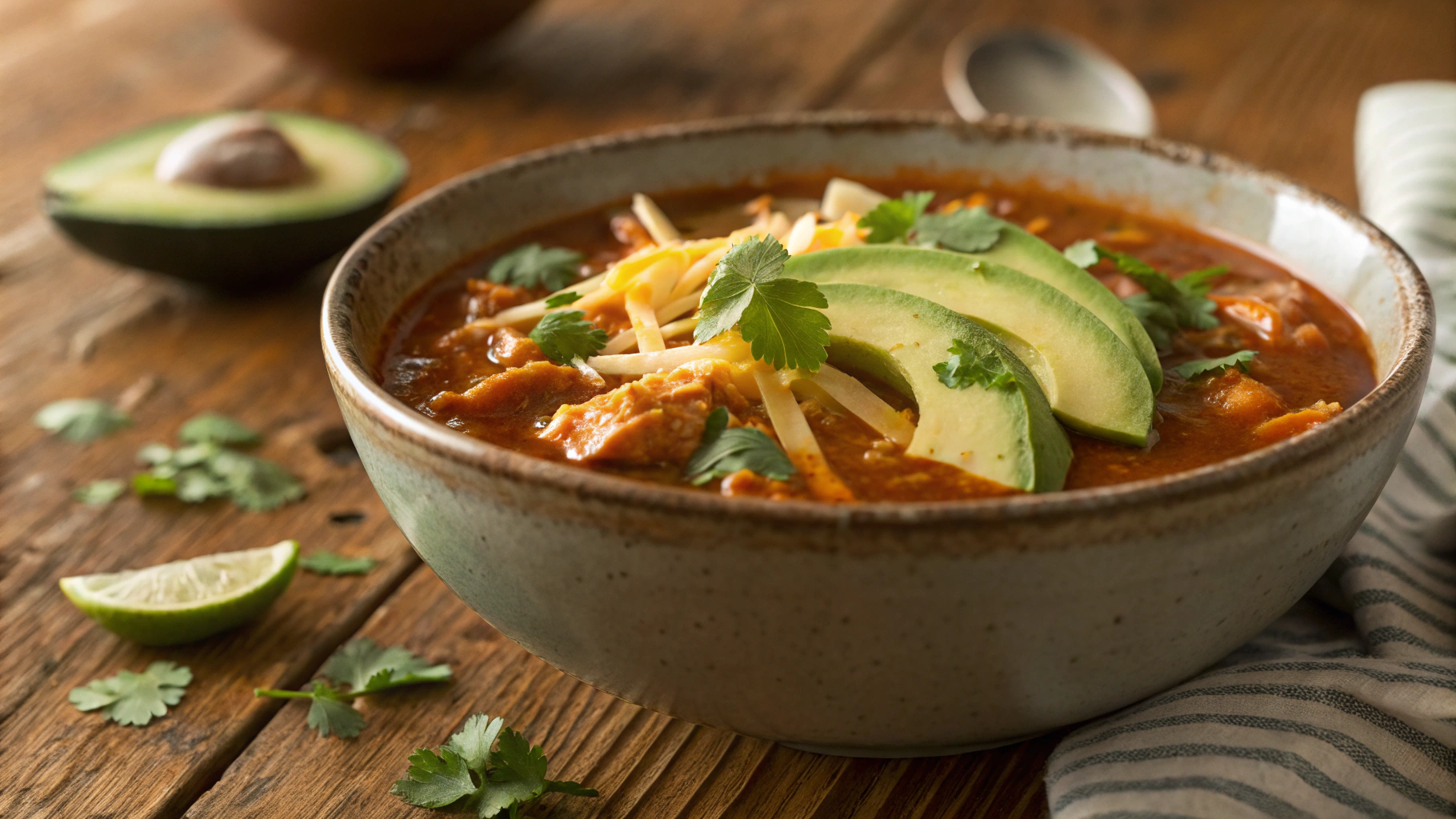 Low Carb Crock Pot Chicken Enchilada Soup