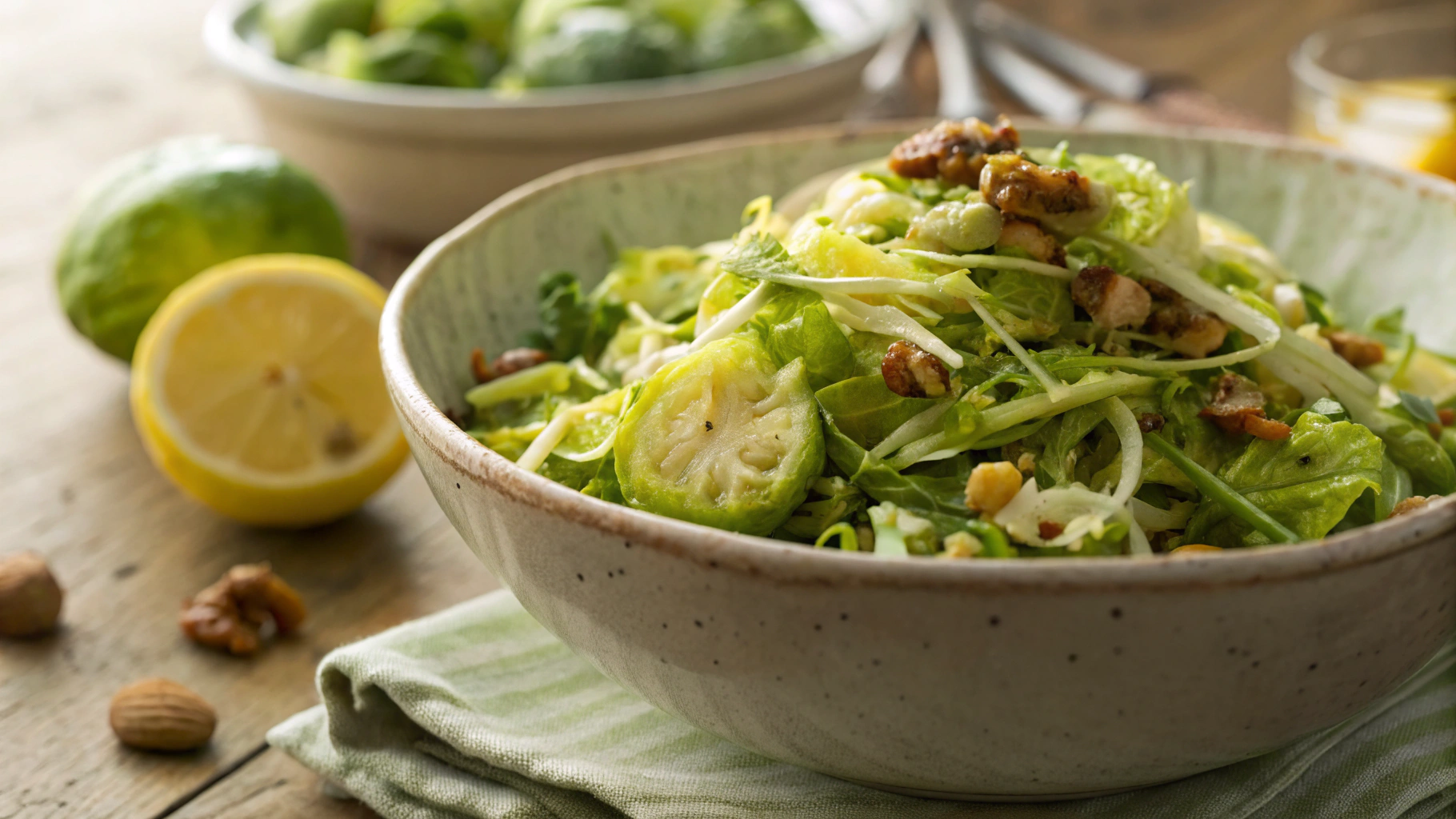 Low Carb Crunchy Brussels Sprouts + Nut Salad