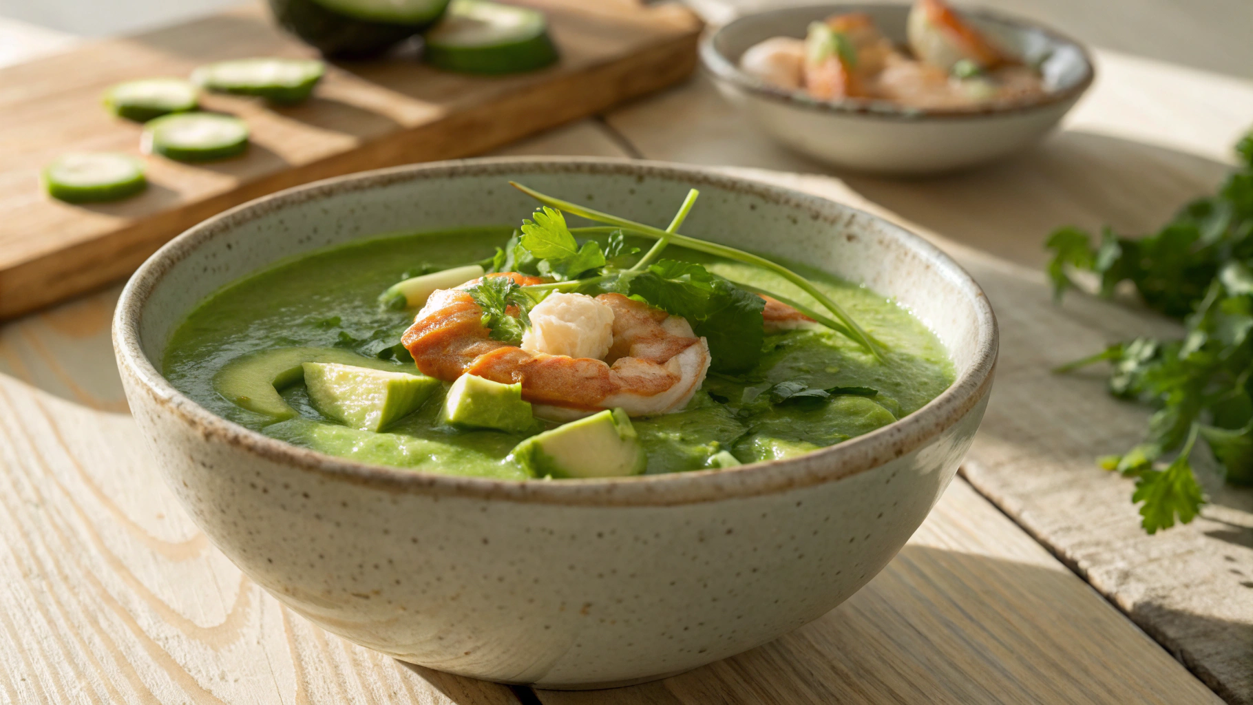 Low Carb Cucumber And Shrimp Gazpacho
