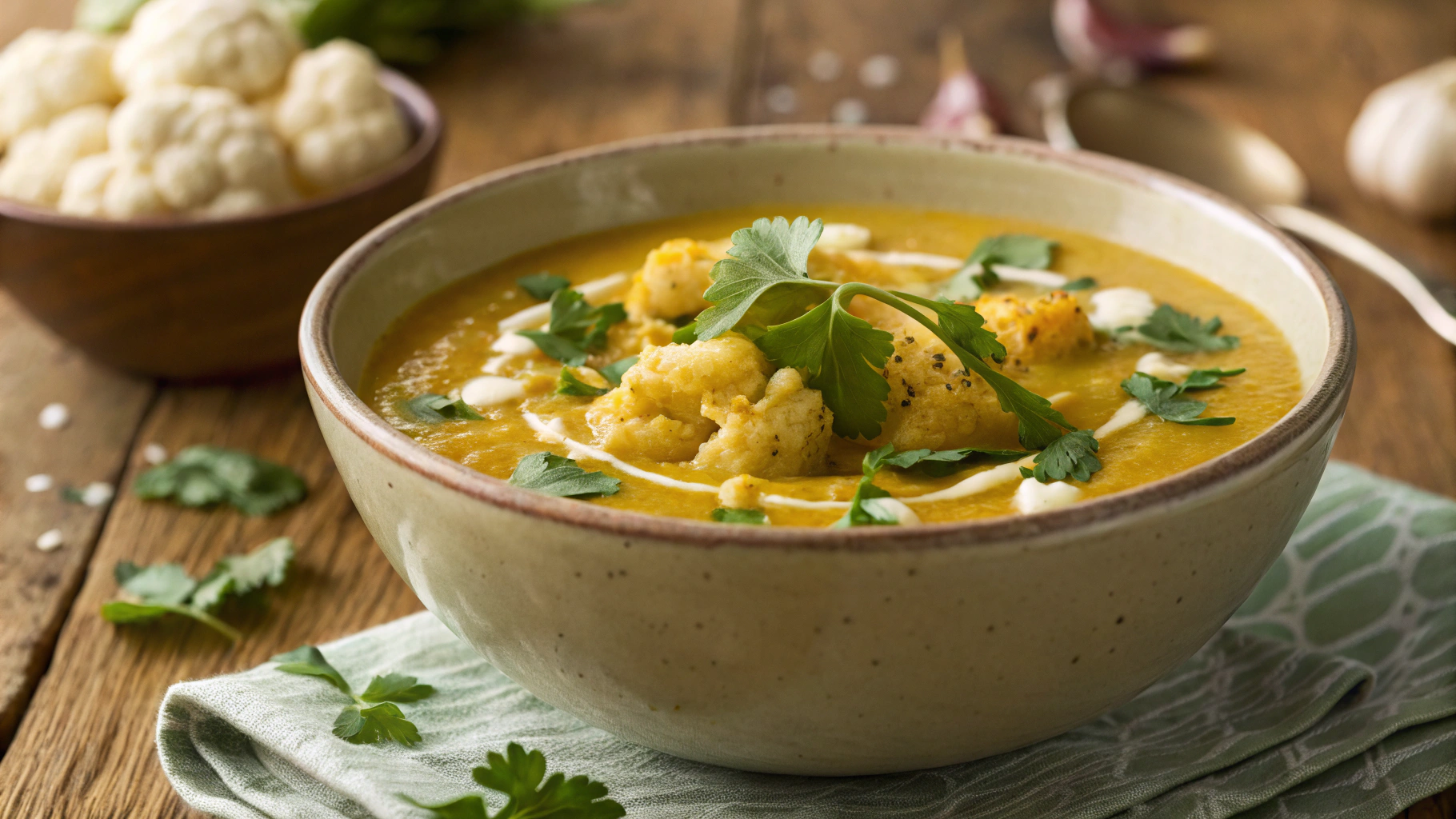 Low Carb Curried Cauliflower Soup