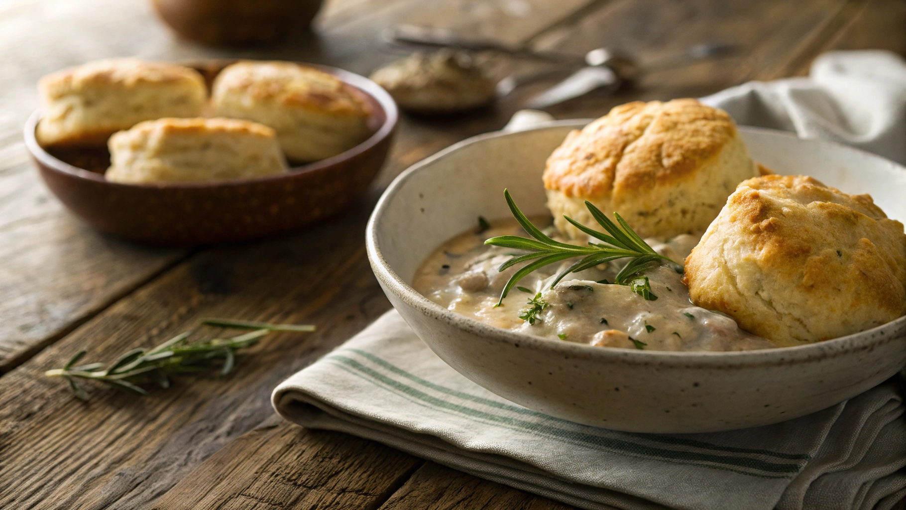 Low Carb Dinner Buttermilk Biscuits and Gravy