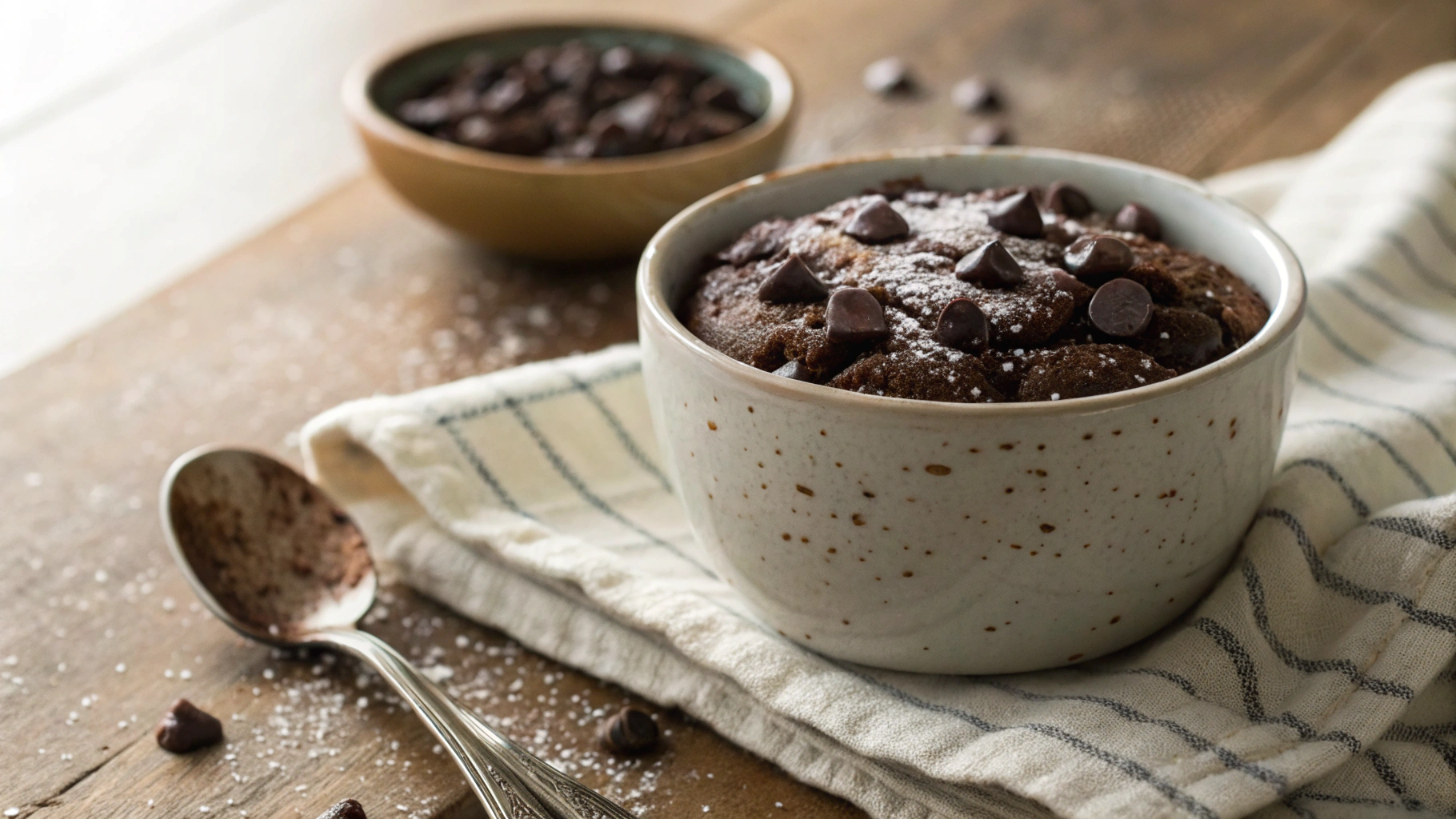Low Carb Double Chocolate Chip Mug Cake