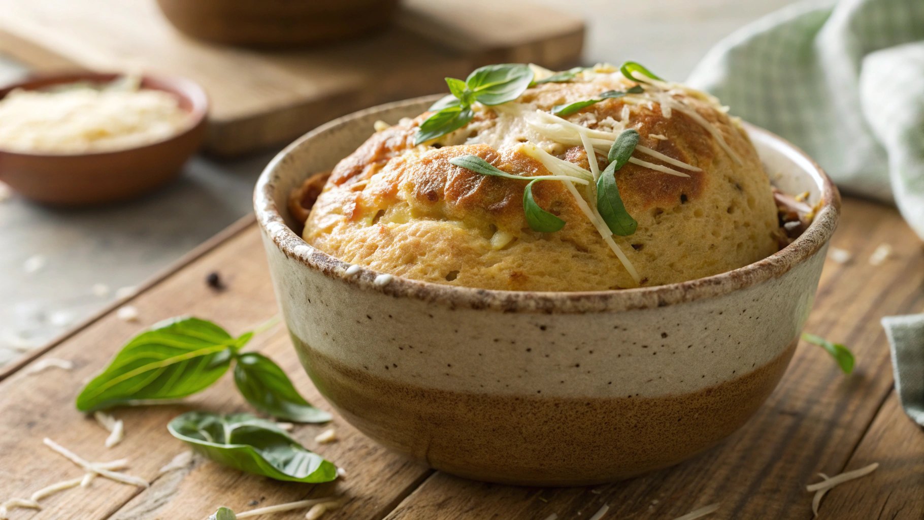 Keto Egg White and Herb Mug Bread