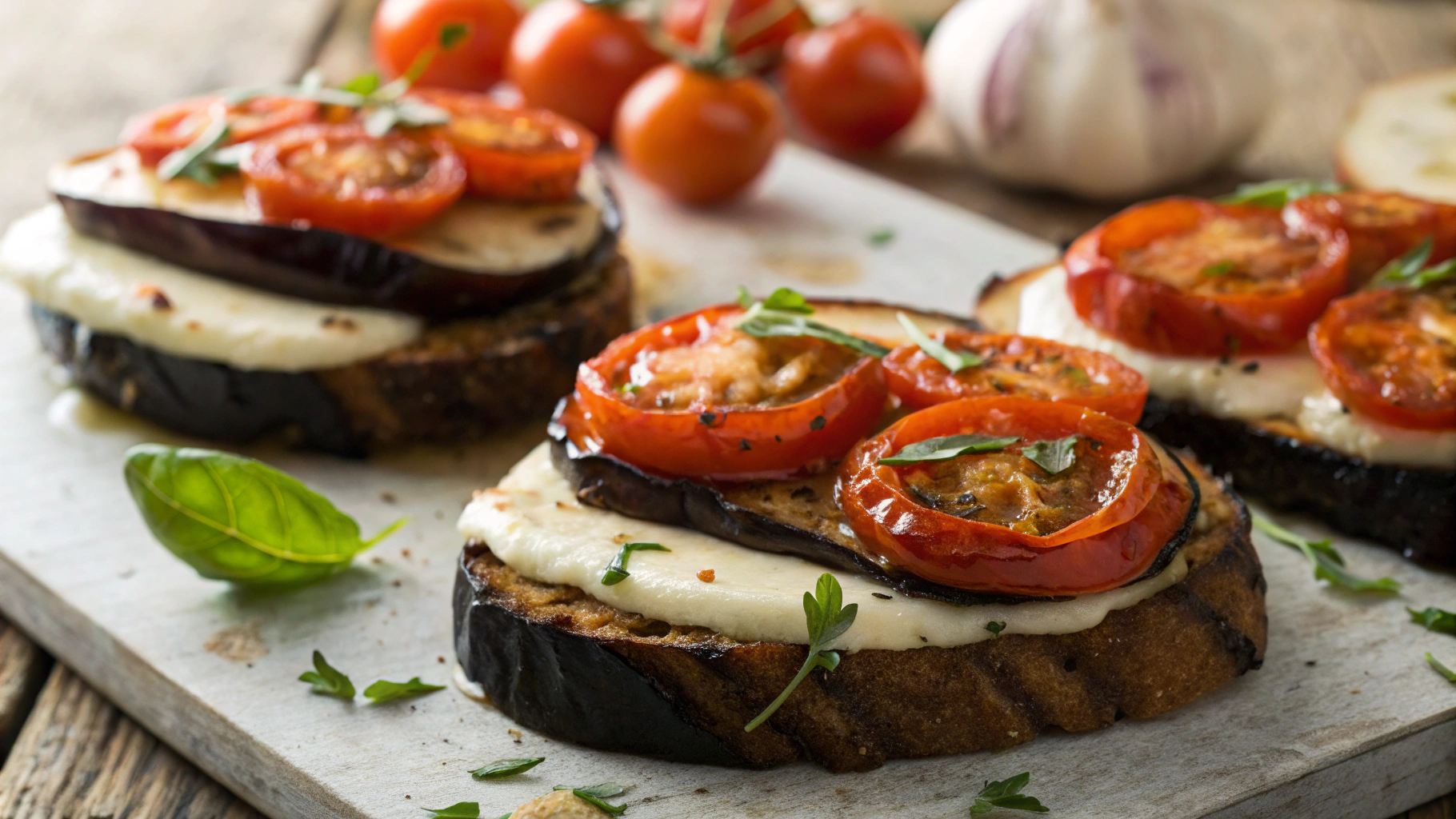 Low Carb Eggplant Stack Snack