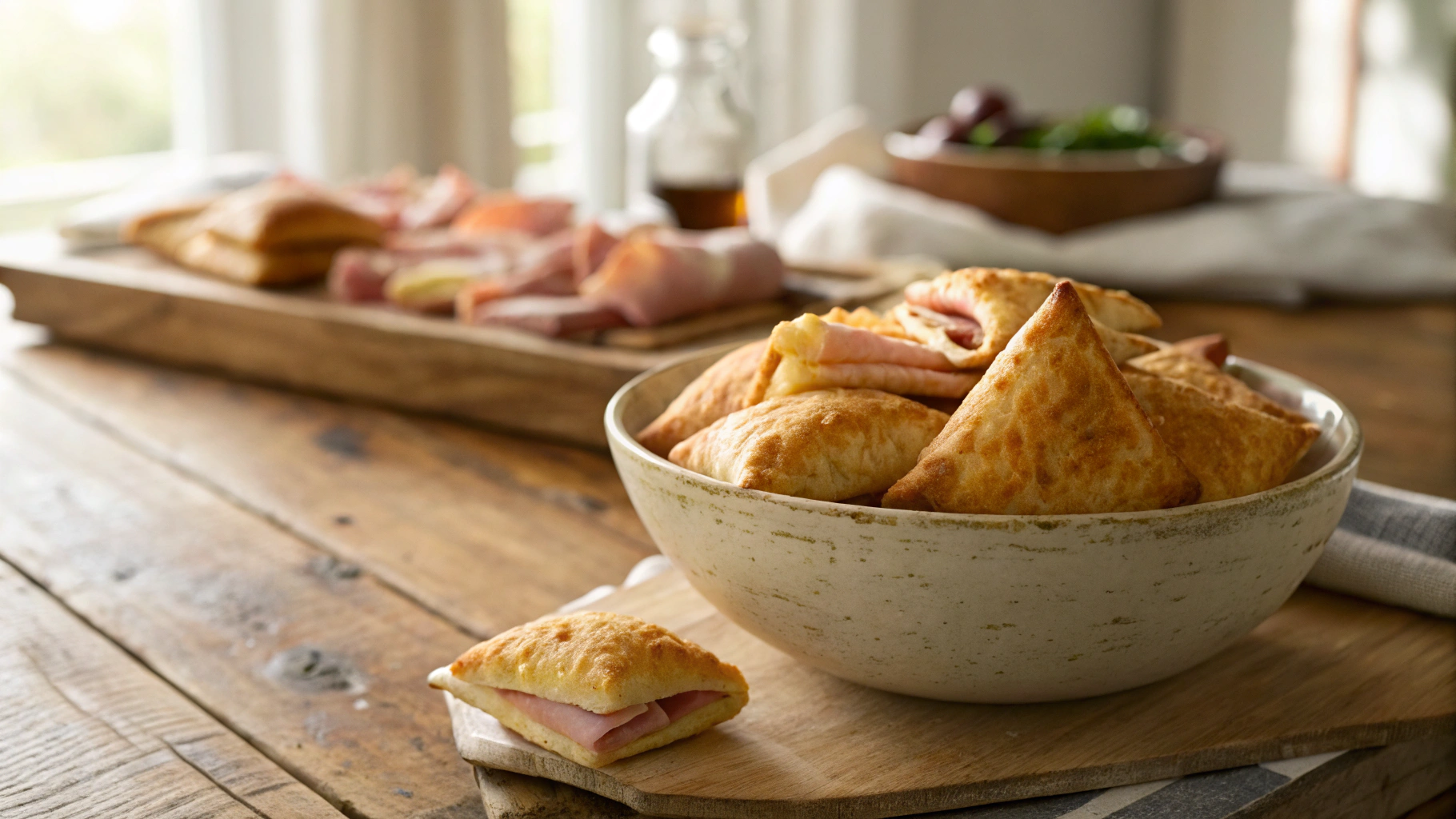 Low Carb Fathead Ham and Cheese Pockets