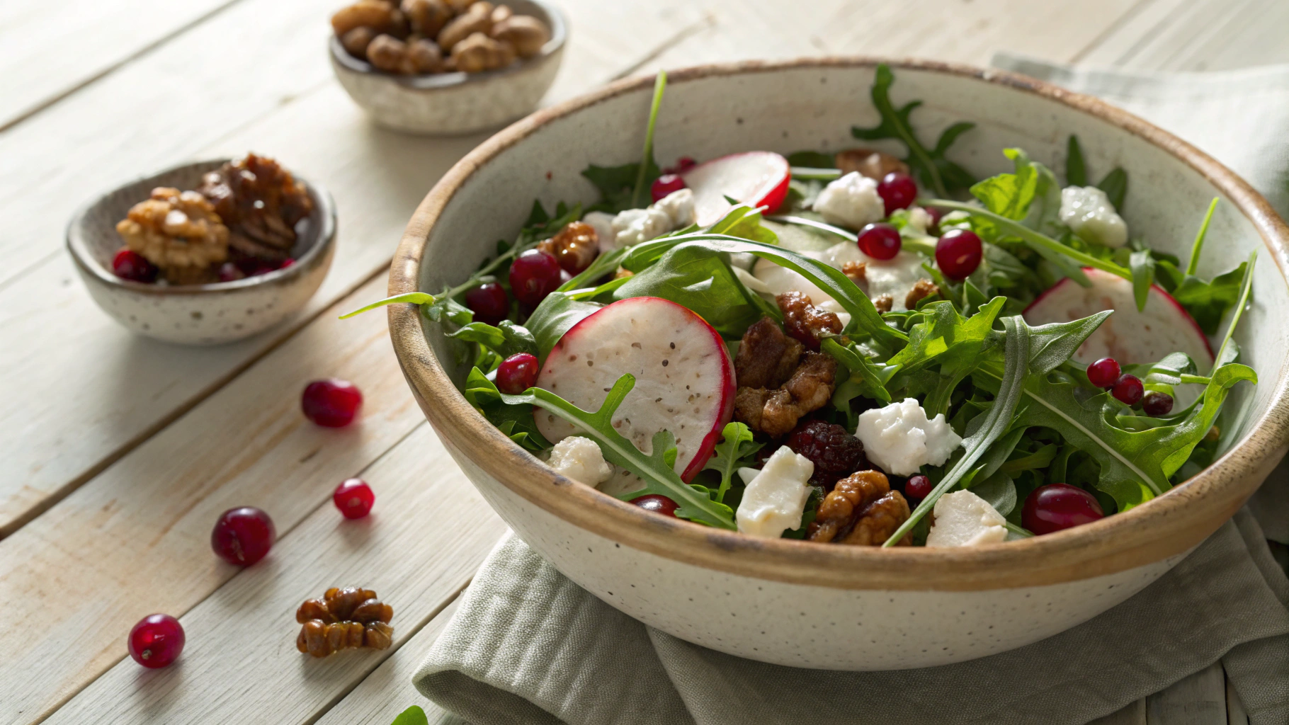 Low Carb Feta, Radish And Cranberry Salad