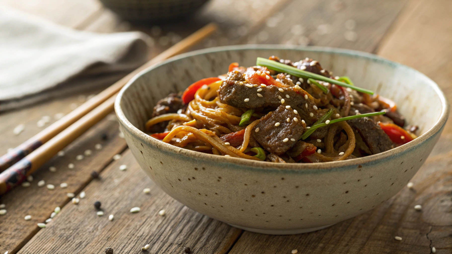 Low Carb Fried Beef Chow Mein
