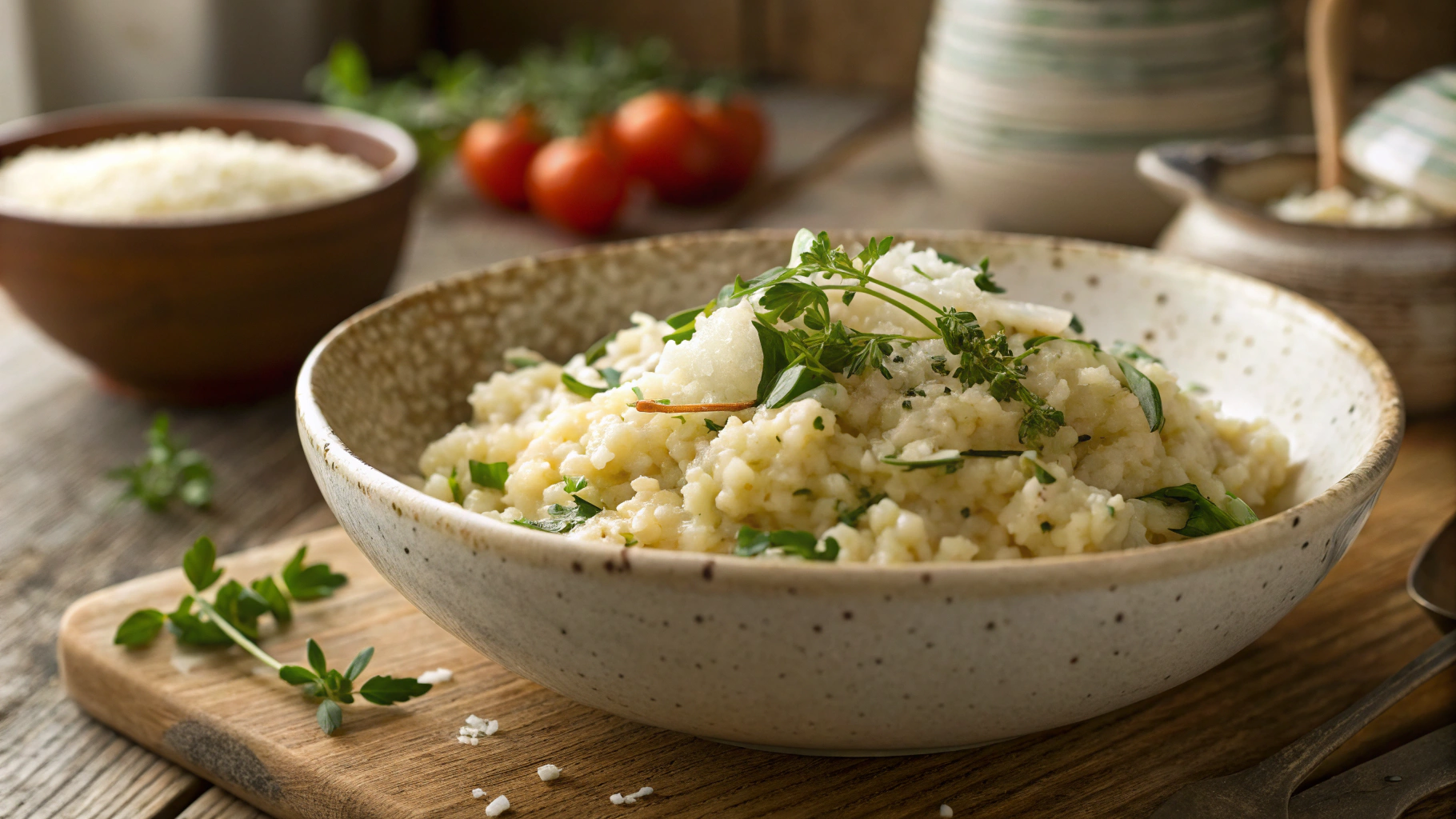 Keto Garlic Cauliflower Risotto
