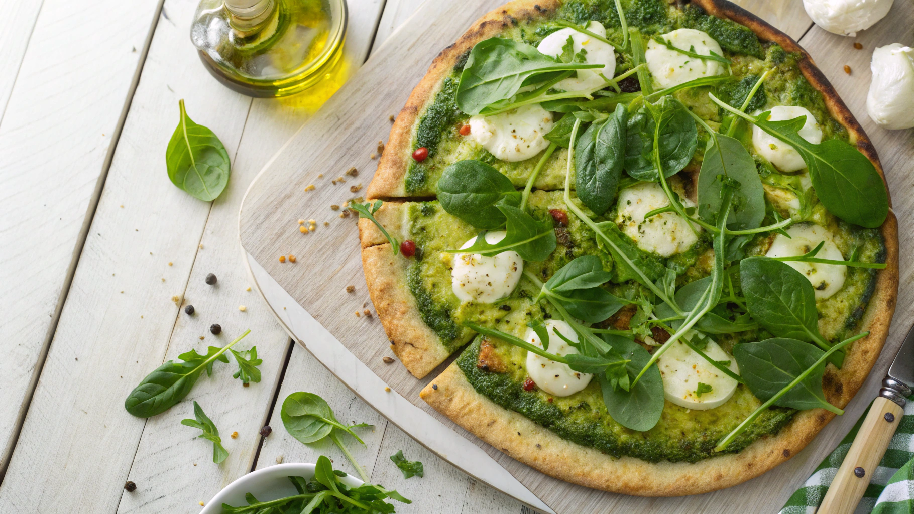 Low Carb Green Fat Head Pizza