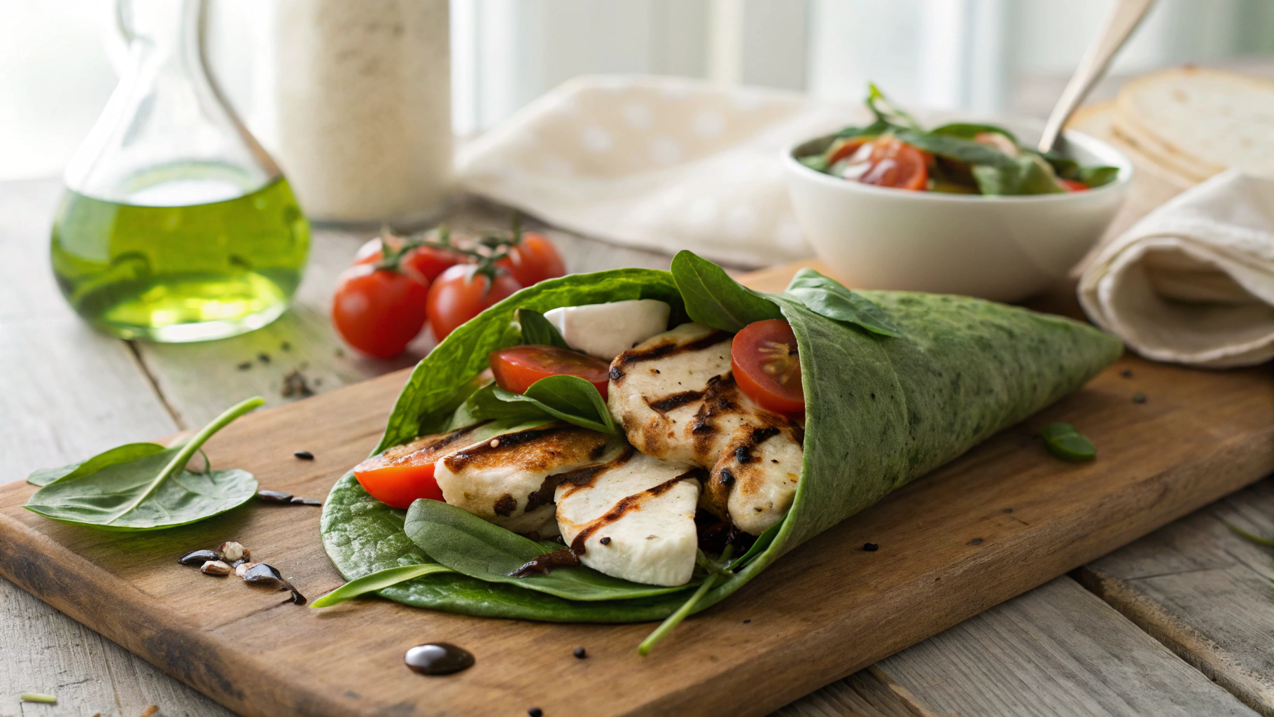 Low Carb Grilled Chicken Mozzarella Wrap