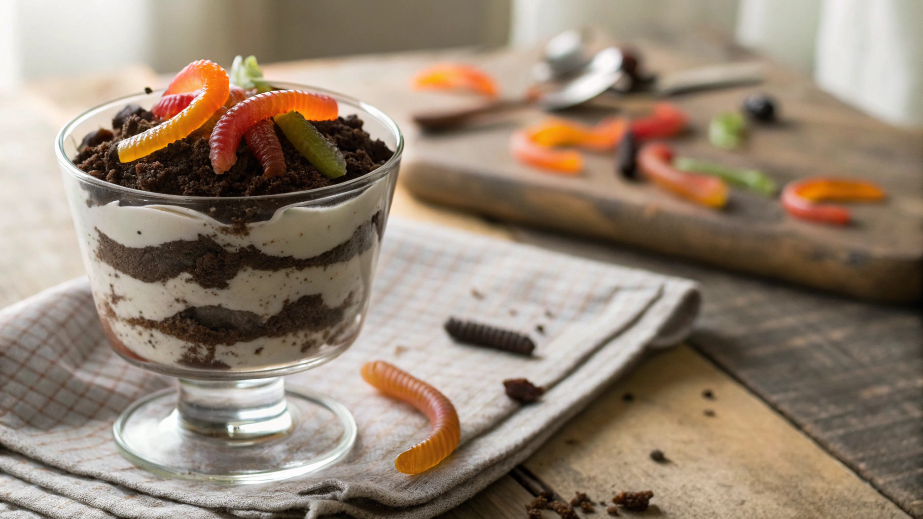 Low Carb Halloween Guts and Dirt Cups