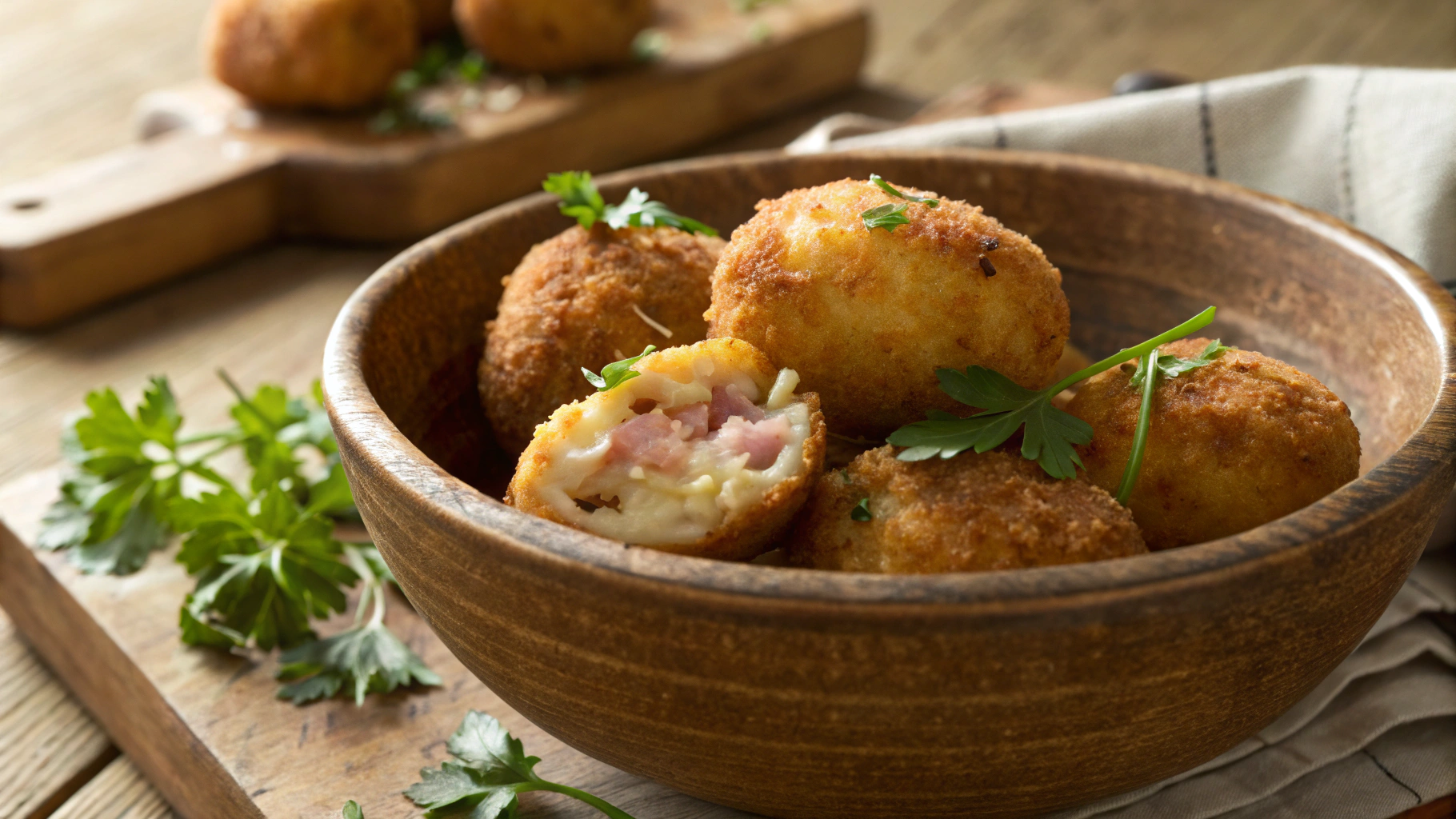 Low Carb Ham And Cheddar Croquette