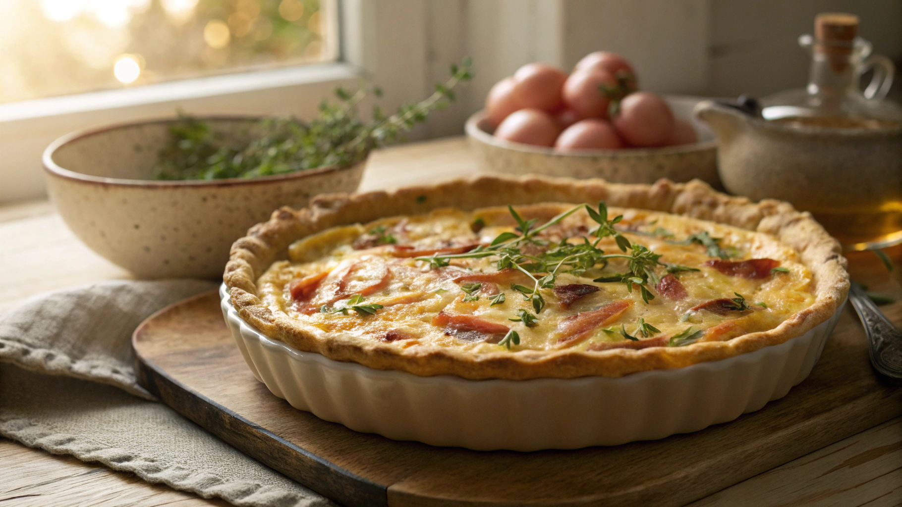 Keto Ham + Cheese Quiche