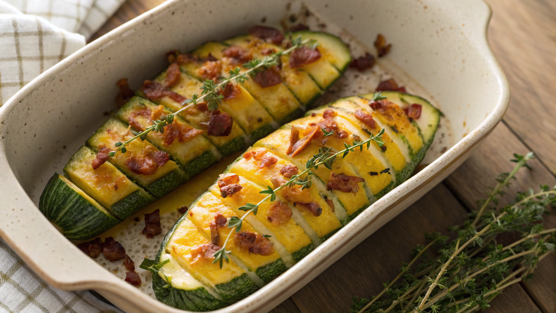 Keto Hasselback Zucchini