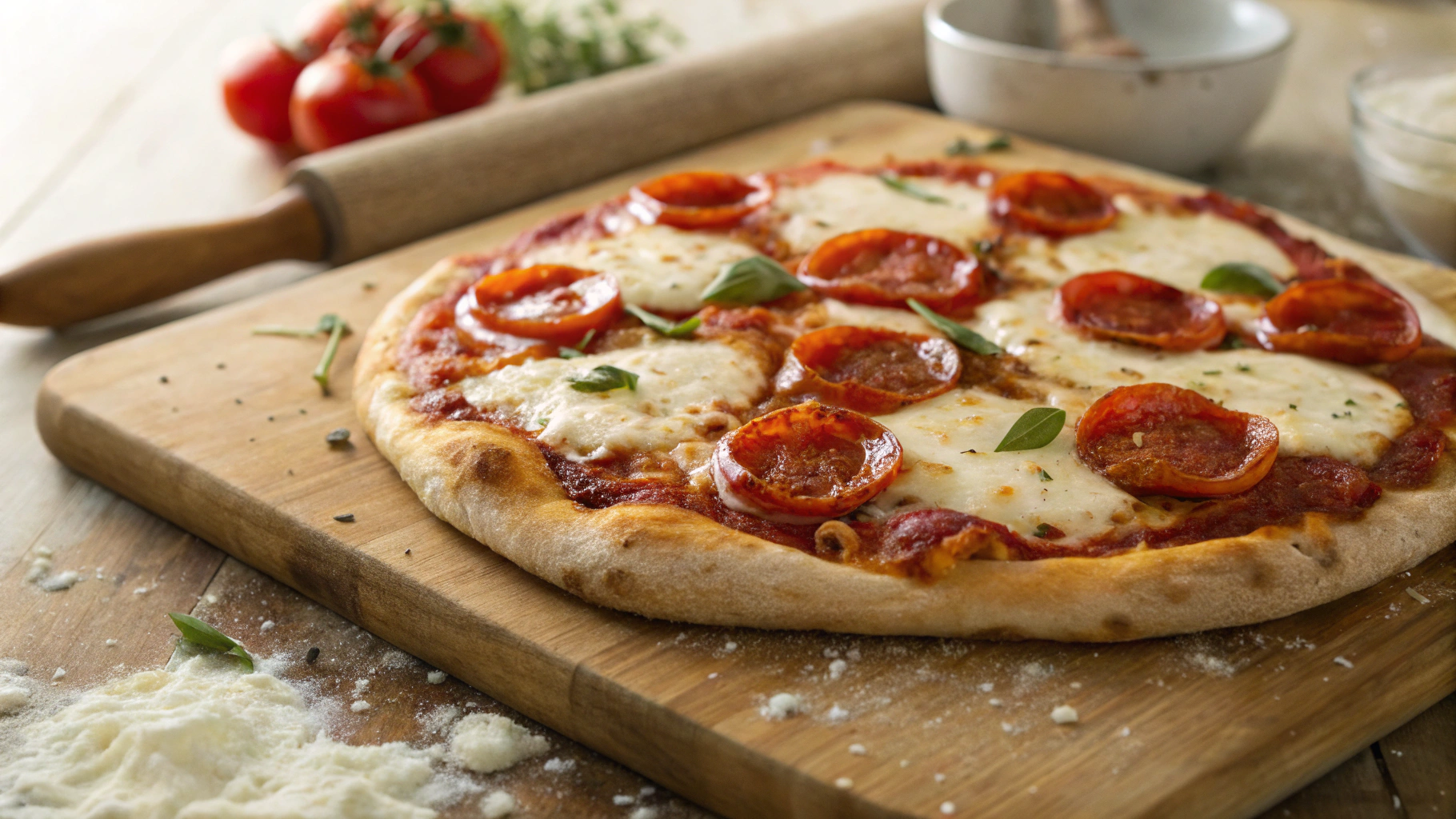 Keto Homemade Pepperoni Pizza