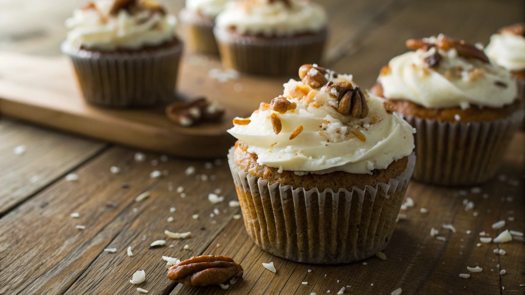 Low Carb Hummingbird Cupcakes w Cream Cheese Frosting