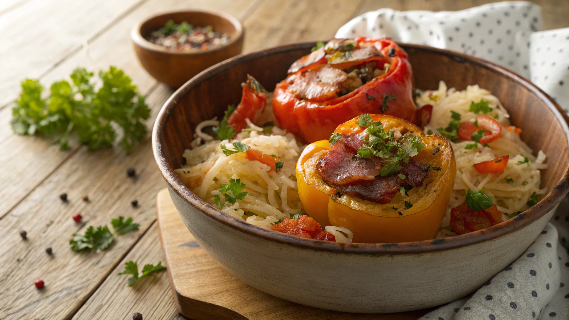 Keto Hungarian Peppers w Bacon Sauerkraut