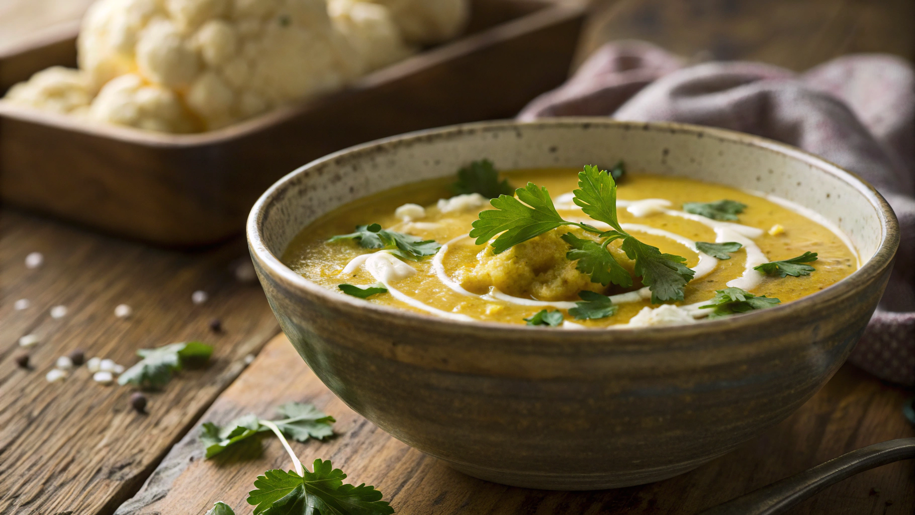 Low Carb Indian Cauliflower And Onion Soup