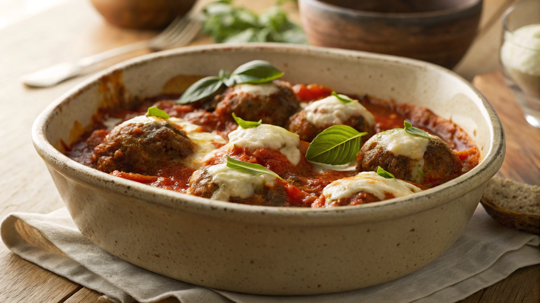Low Carb Italian Meatball Bake
