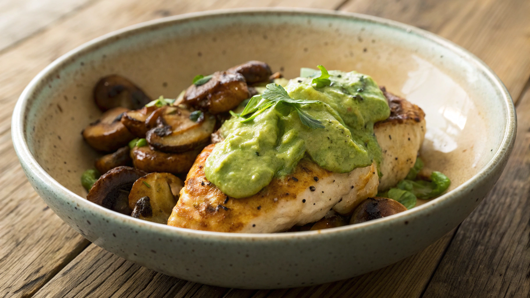 Keto Jalapeno Lemon Chicken w Roasted Mushrooms