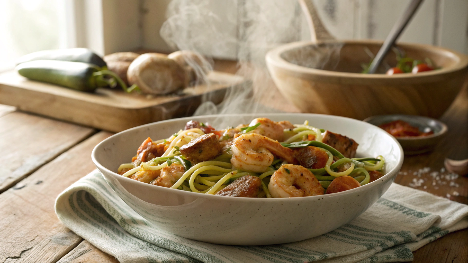 Low Carb Jambalaya Zoodle Pasta