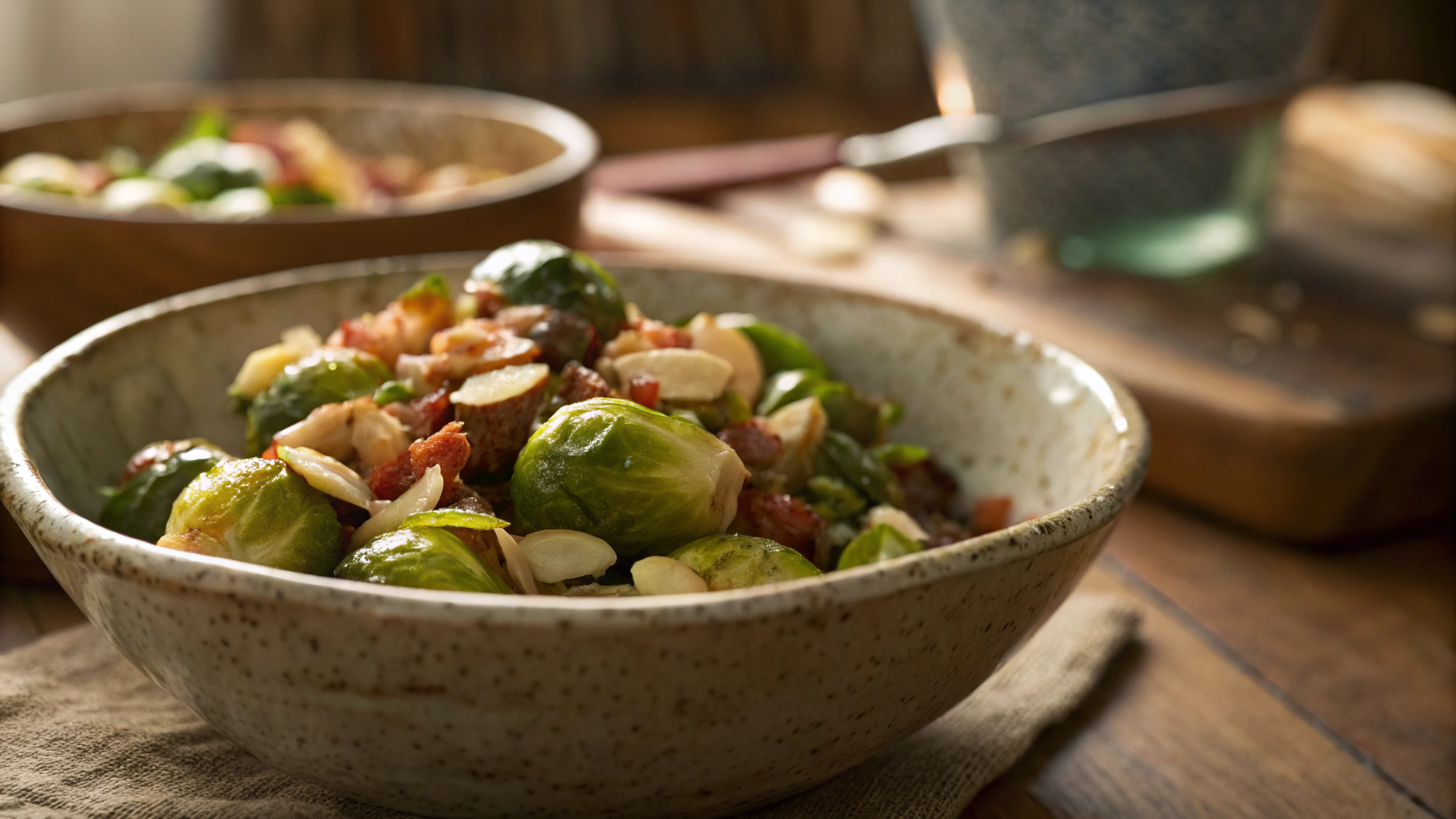 Low Carb Leeks And Sprouts With Pancetta