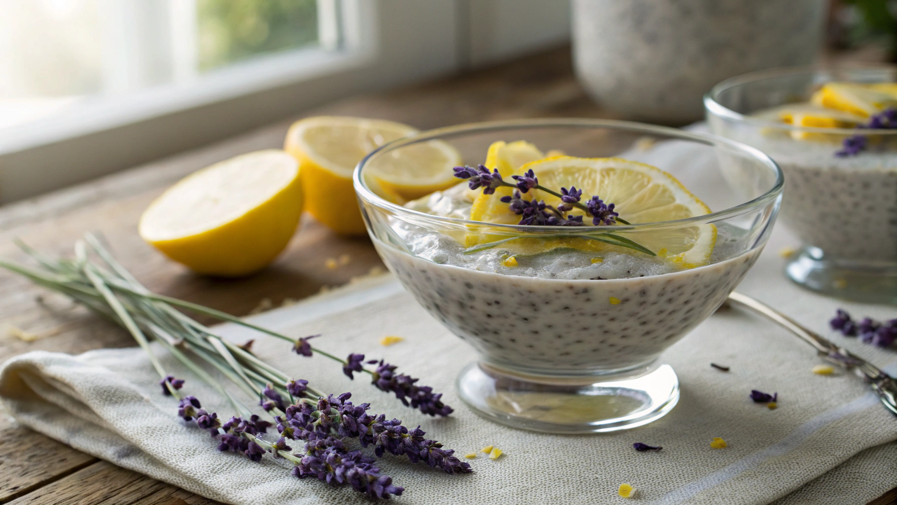 Keto Lemon Lavender Chia Pudding