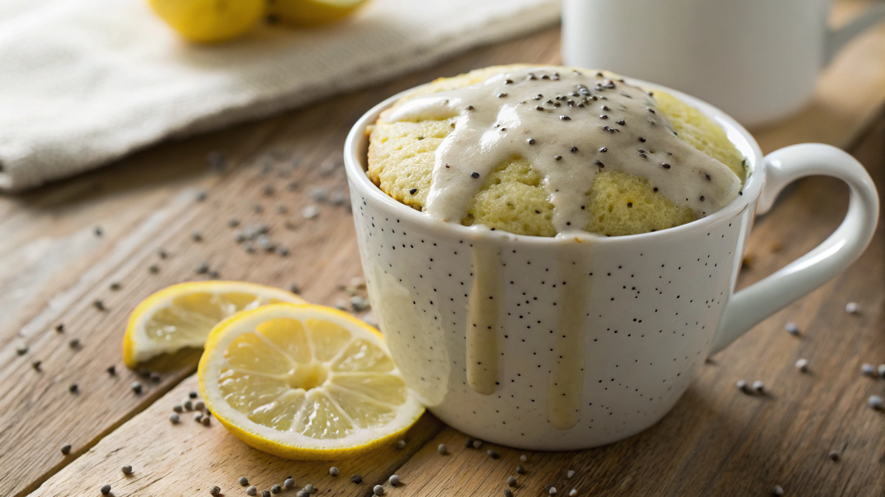 Keto Lemon Poppy Seed Mug Cake