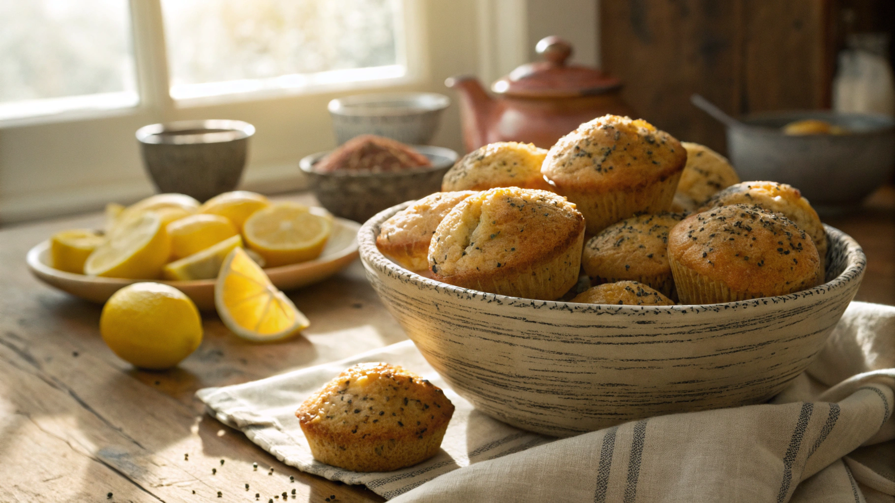 Keto Lemon Poppyseed Muffins