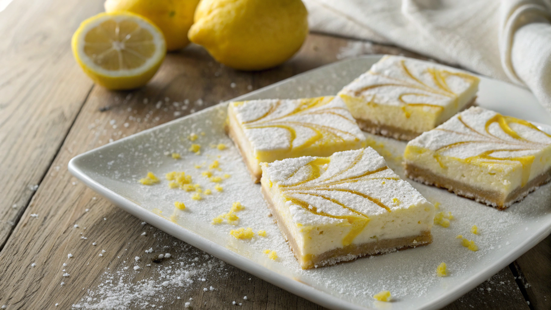 Keto Lemon Swirl Cheesecake Bars