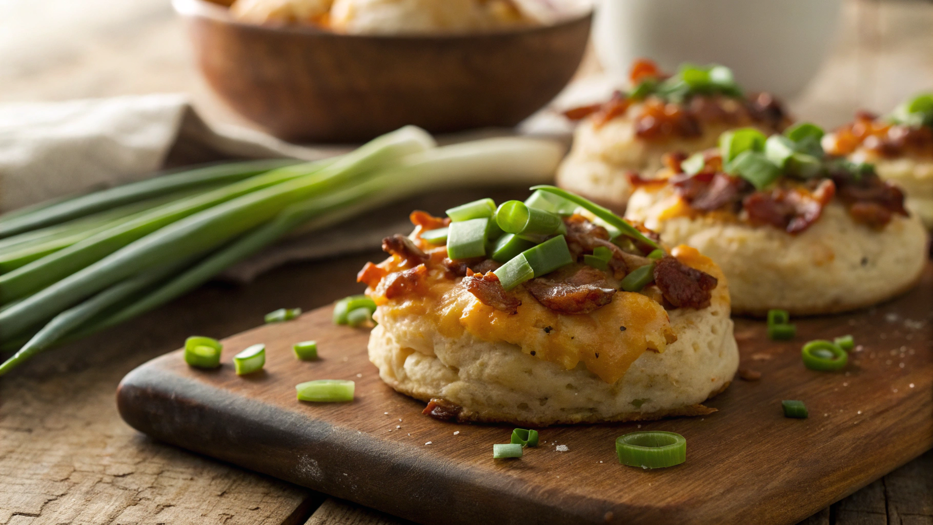 Keto Loaded Sour Cream Biscuits