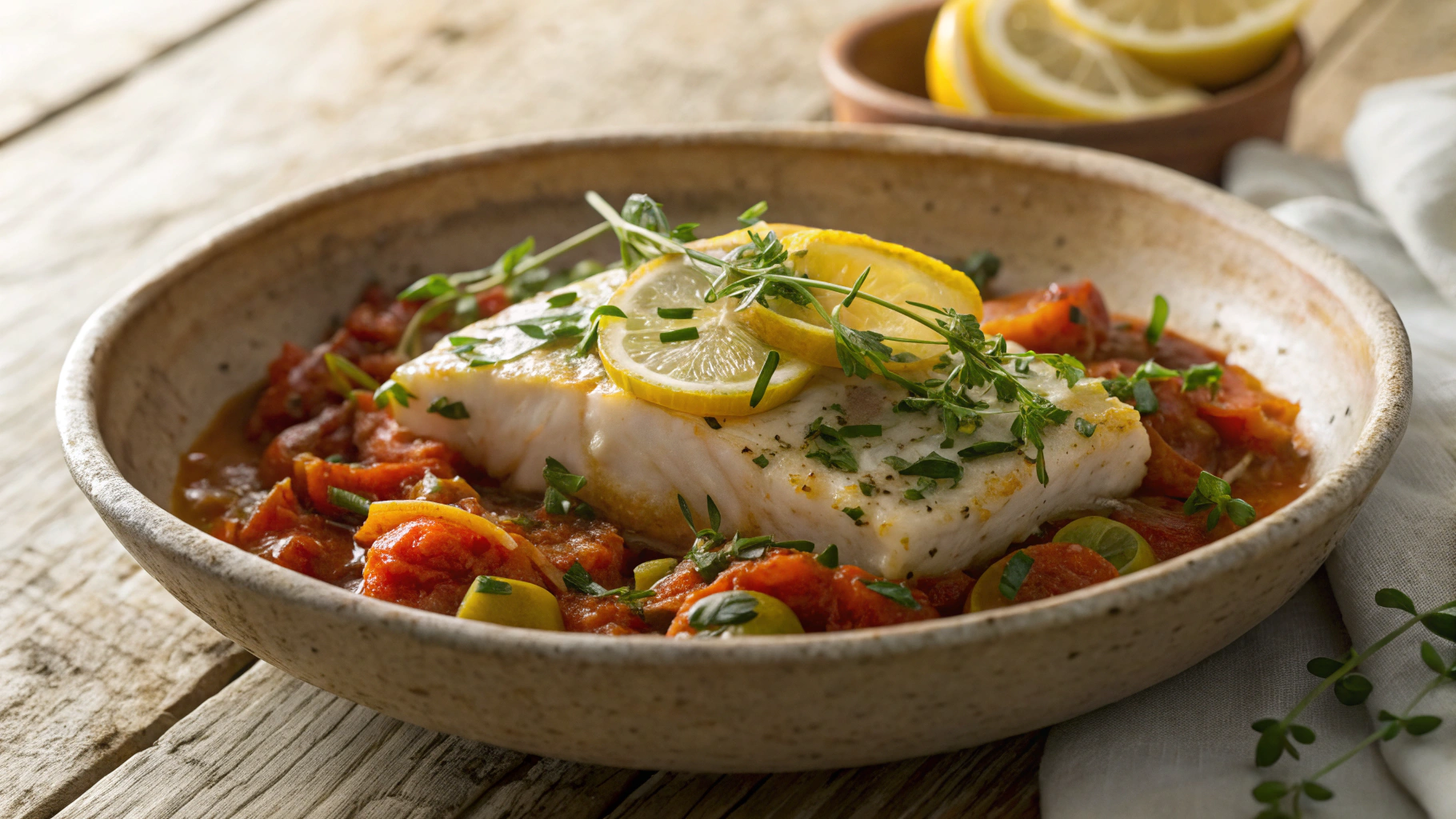 Low Carb Mediterranean Baked Cod