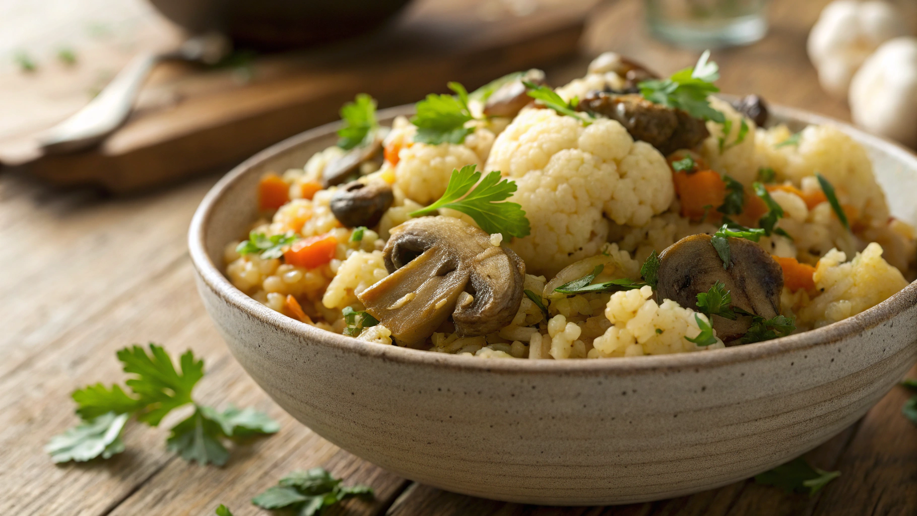 Low Carb Mushroom Pilaf