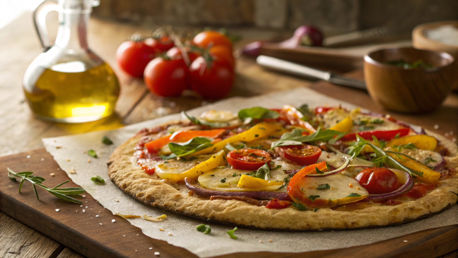 Keto No Dairy Flat Bread Pizza Crust