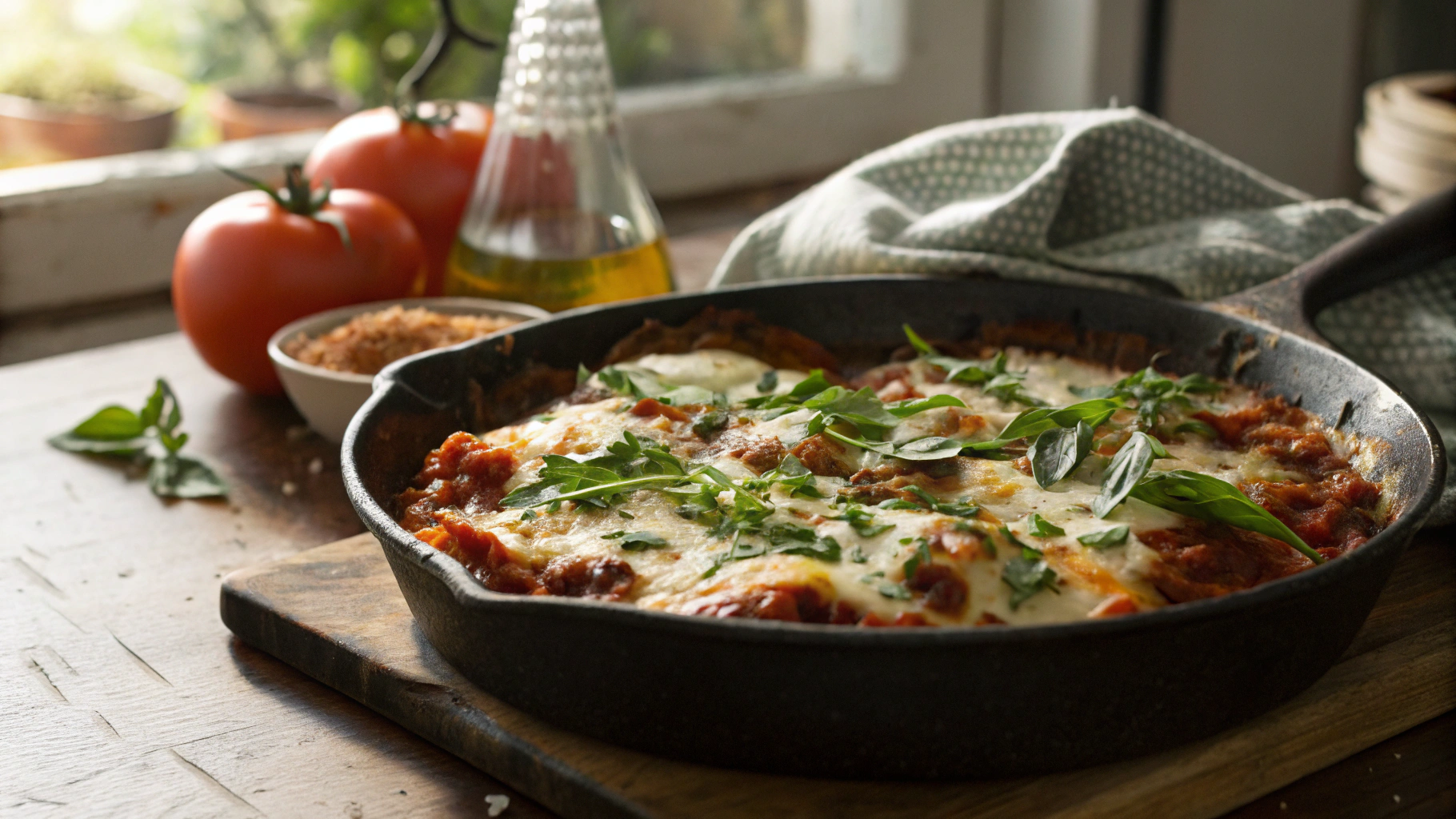 Low Carb No Noodle Lasagna Skillet For One