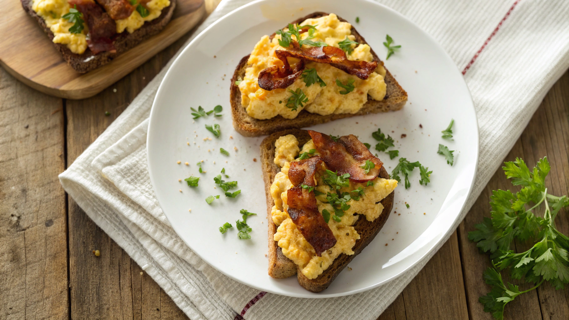 Low Carb Open Faced French Toast Sandwich