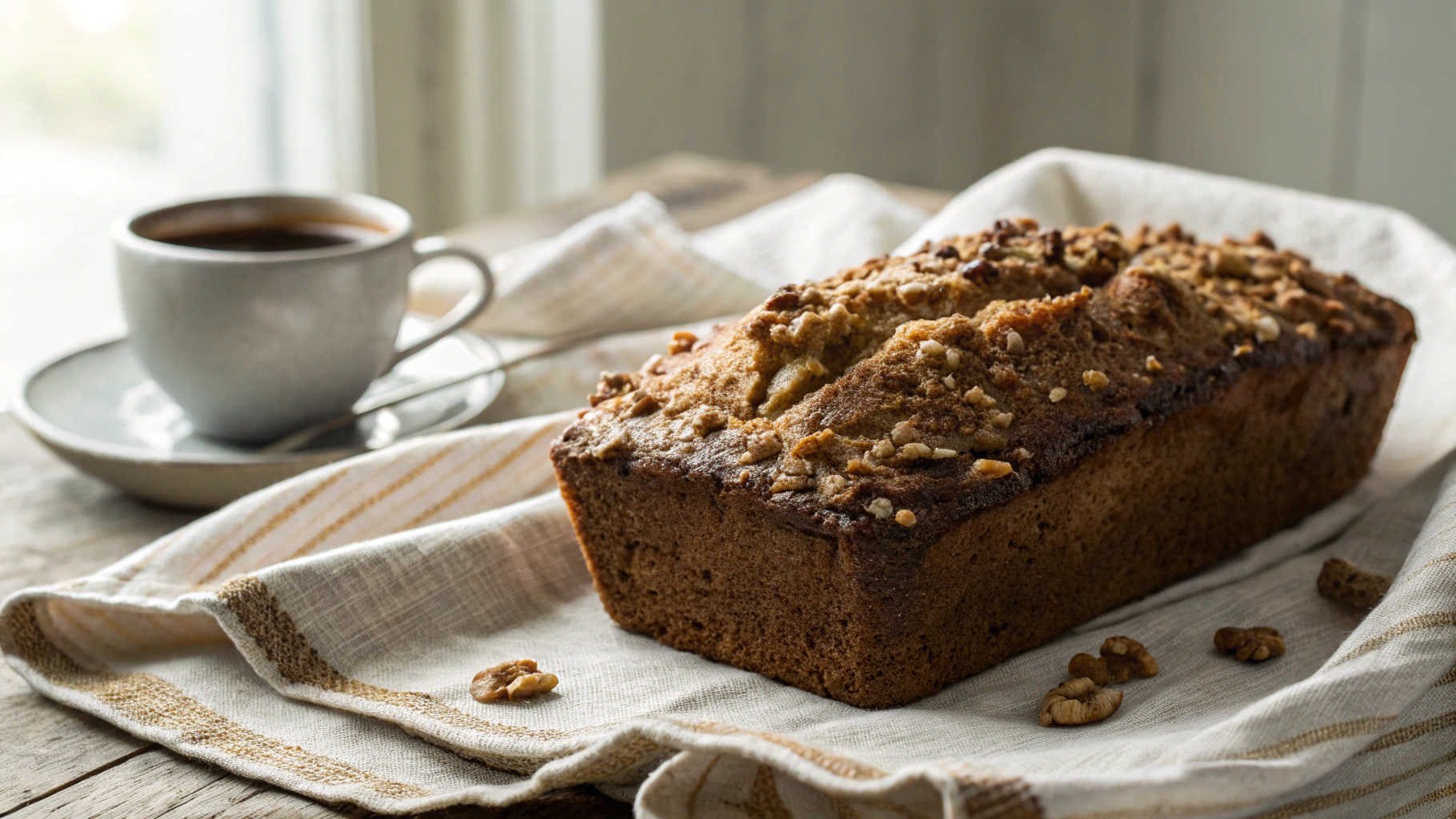 Low Carb Paleo Banana Bread with a Walnut Crumb