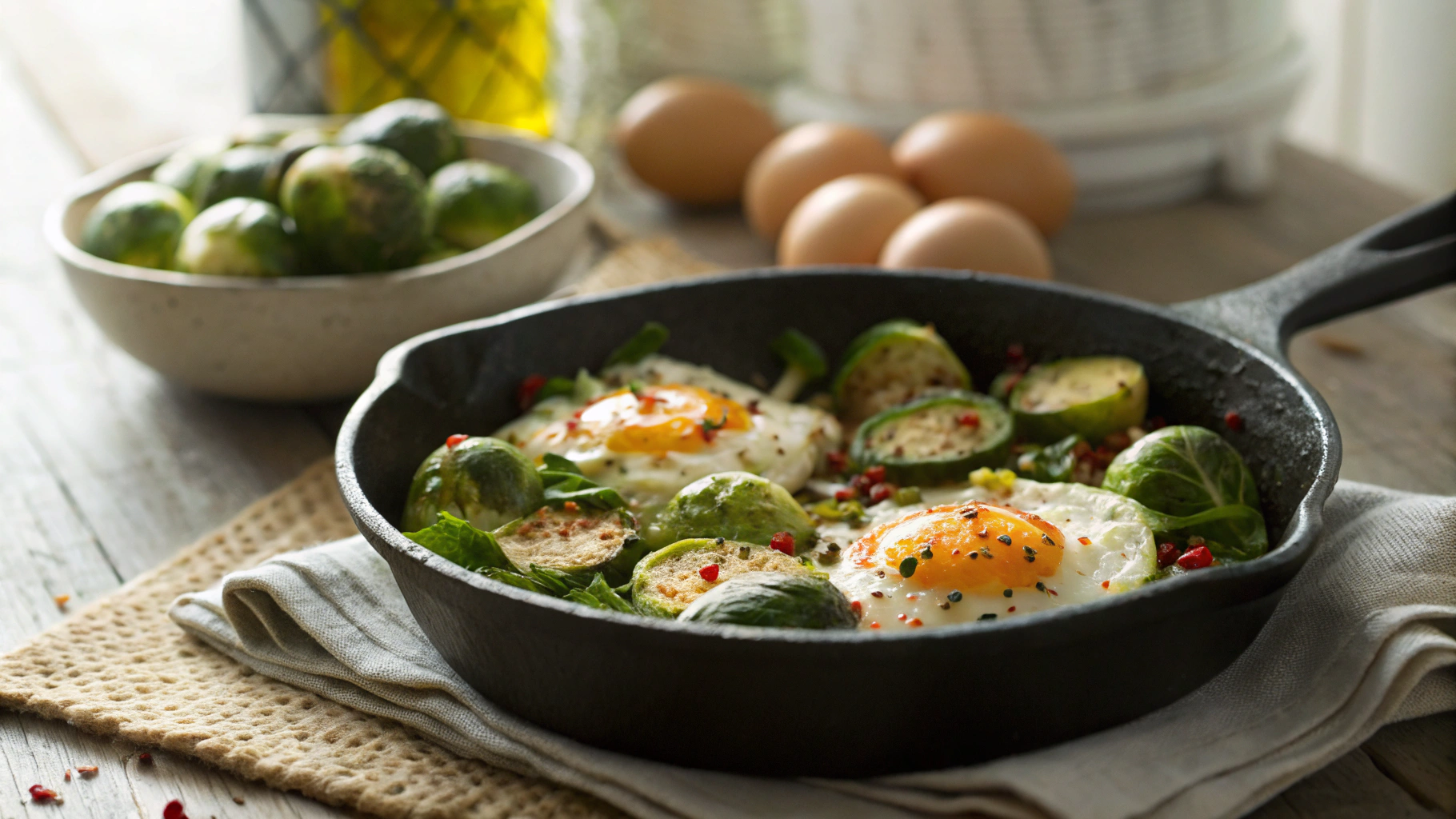 Low Carb Paleo Brussel Sprouts Breakfast Skillet