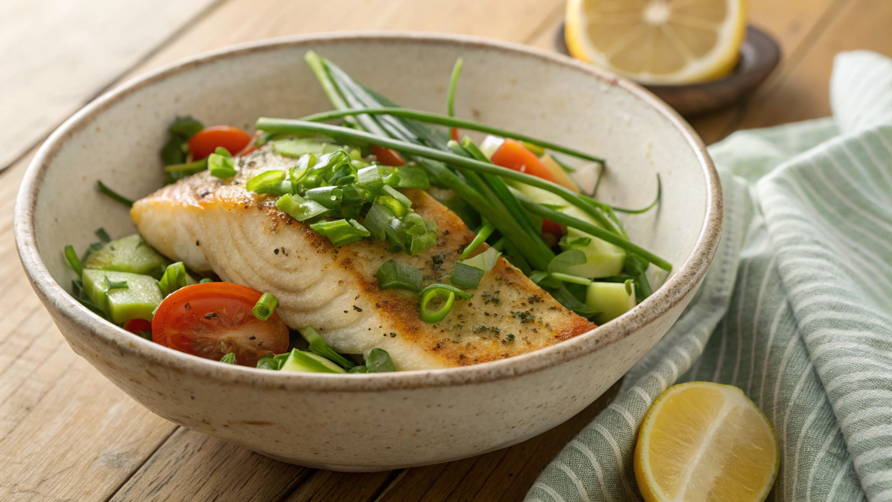 Low Carb Pan Fried Fish Fillets w Harvest Side Salad